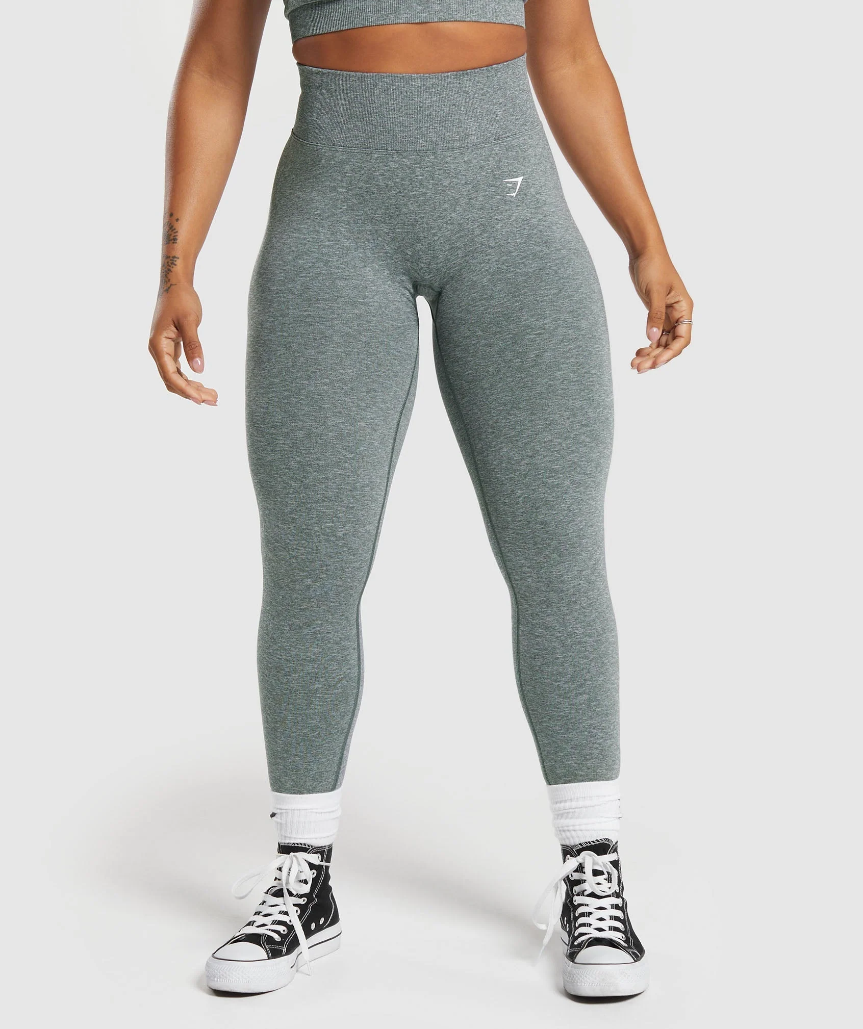 Gymshark Lift Seamless Leggings - Slate Teal/White Marl