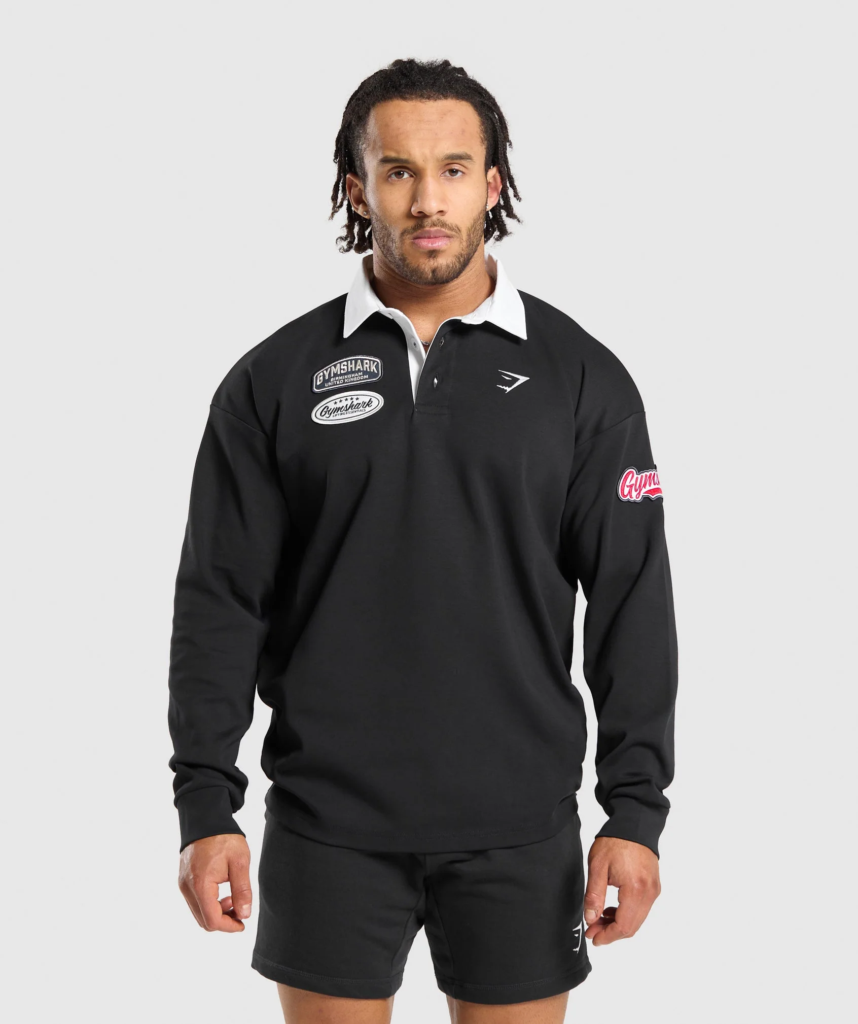 Gymshark Rugby Shirt - Black/White