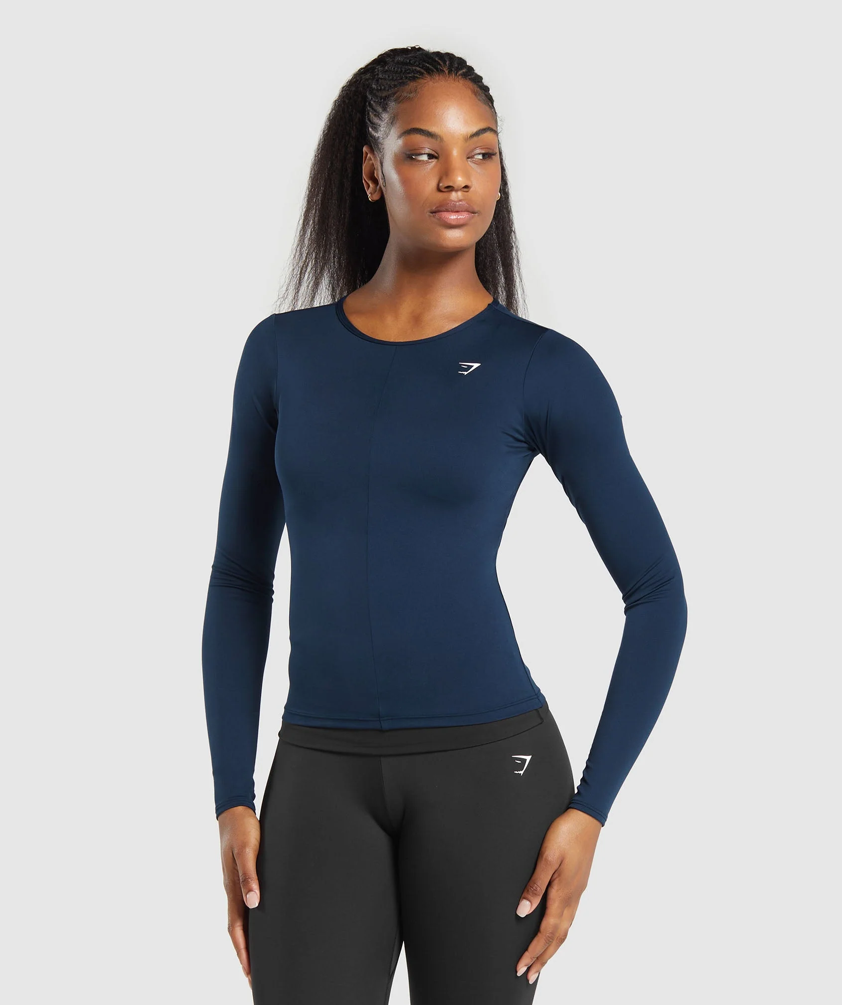 Gymshark Everyday Open Back Long Sleeve Top - Navy