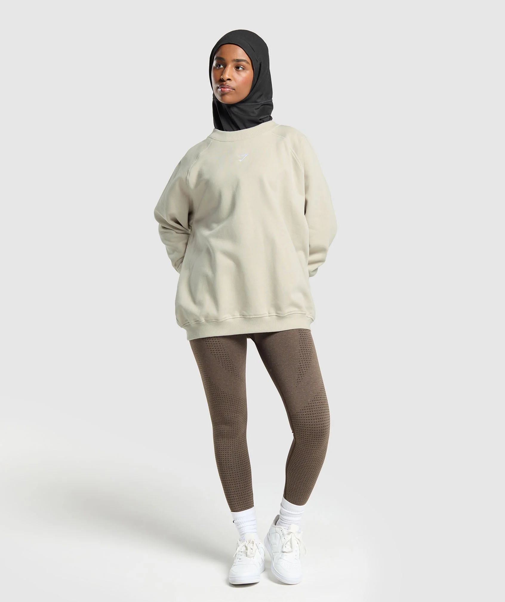 Gymshark Training Oversized Fleece Sweatshirt - Pebble Grey