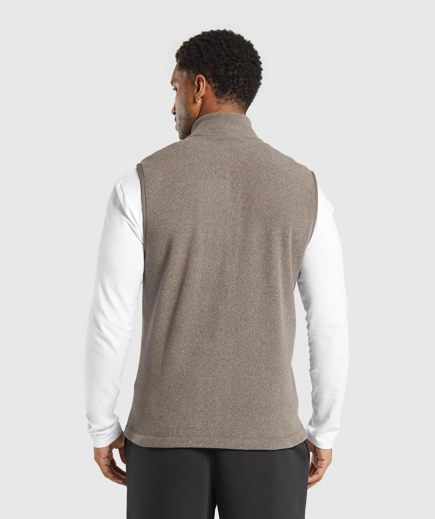 Gymshark Fleece Vest - Camo Brown/Sand Brown