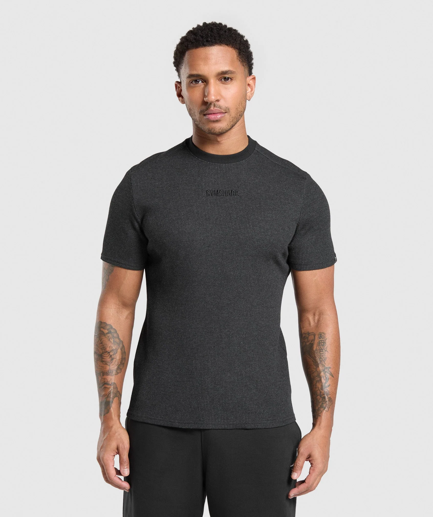 Gymshark Waffle T-Shirt - Black