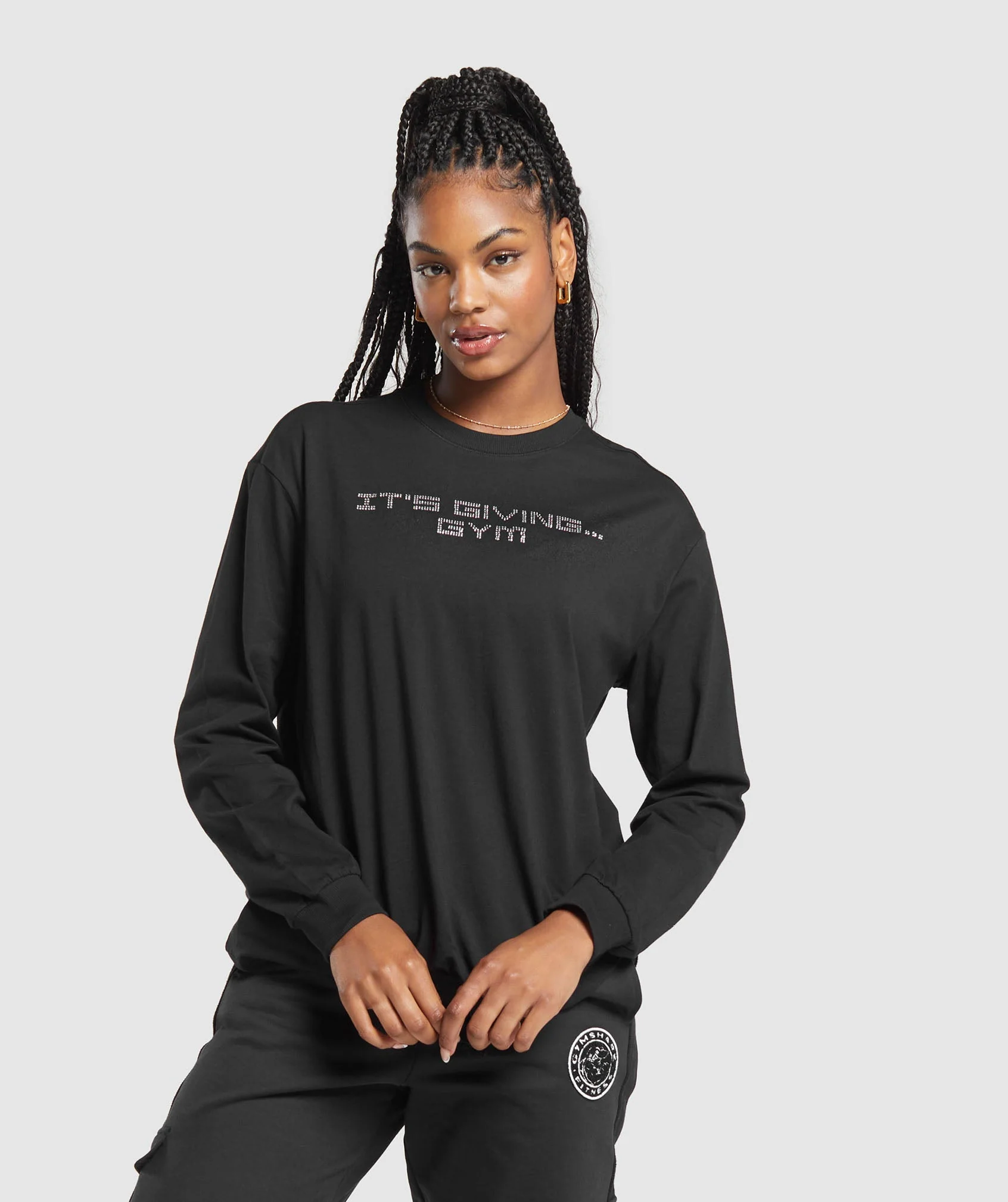 Gymshark Its Giving Gym Long Sleeve Top - Black