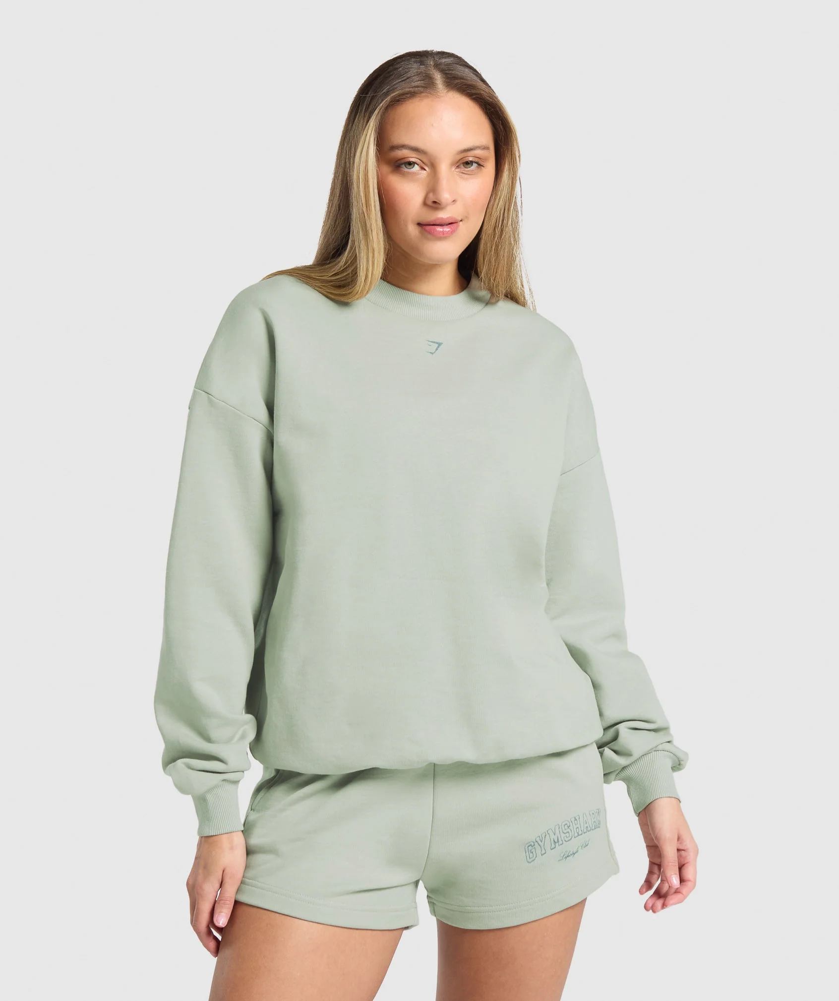 Gymshark Campus Classics Graphic Sweatshirt - Stone Grey