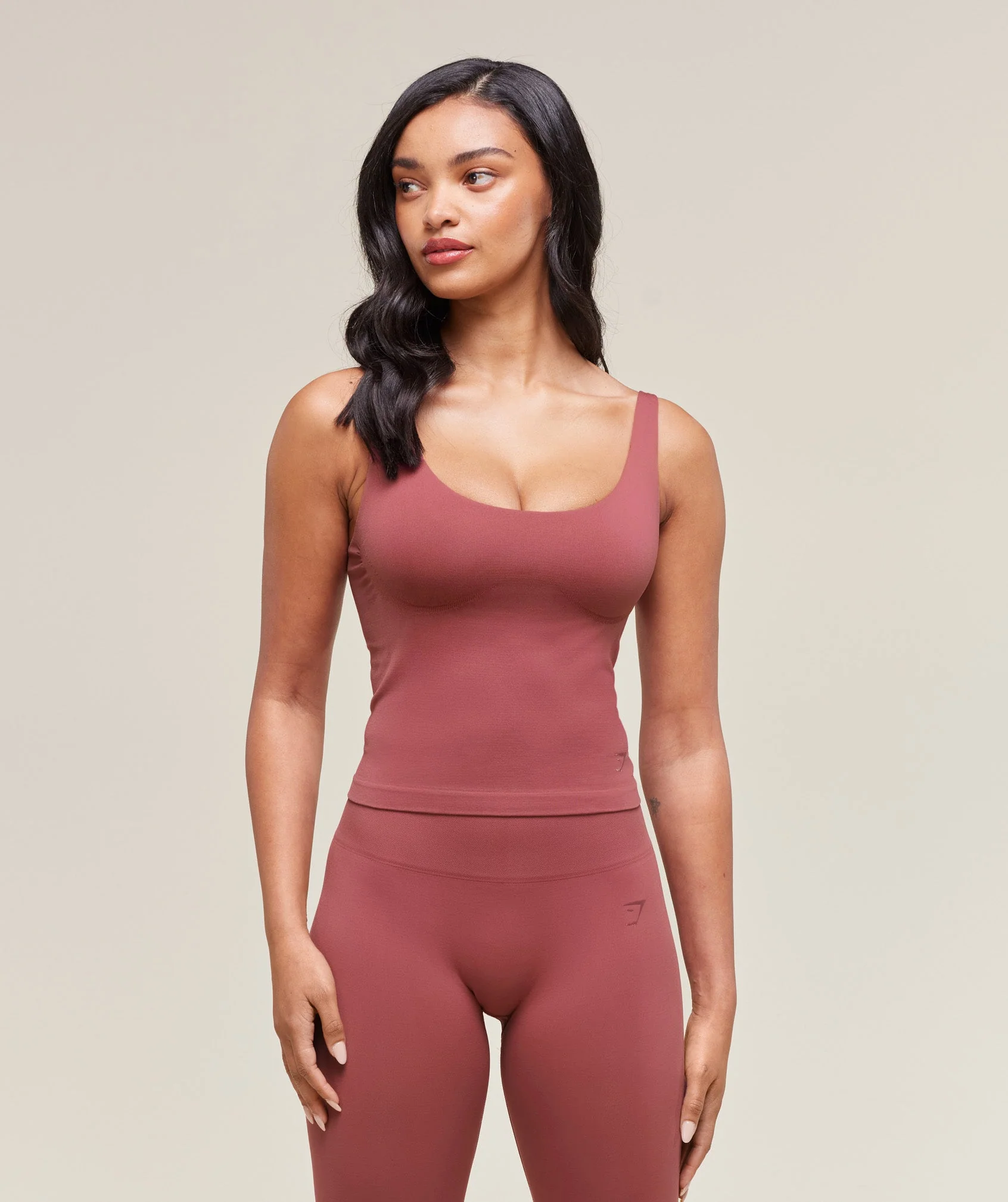 Gymshark Soft Sculpt Tank With Shelf - Washed Berry Pink