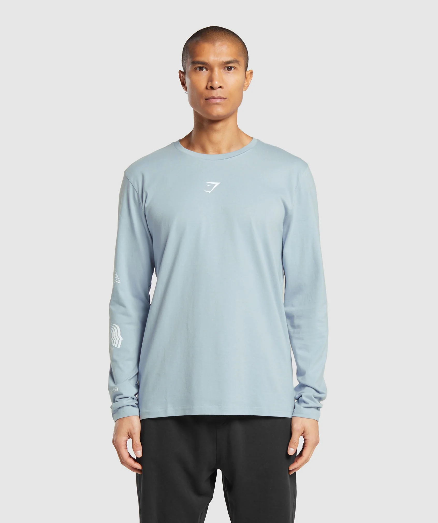 Gymshark Hybrid Wellness Long Sleeve T-Shirt - Salt Blue
