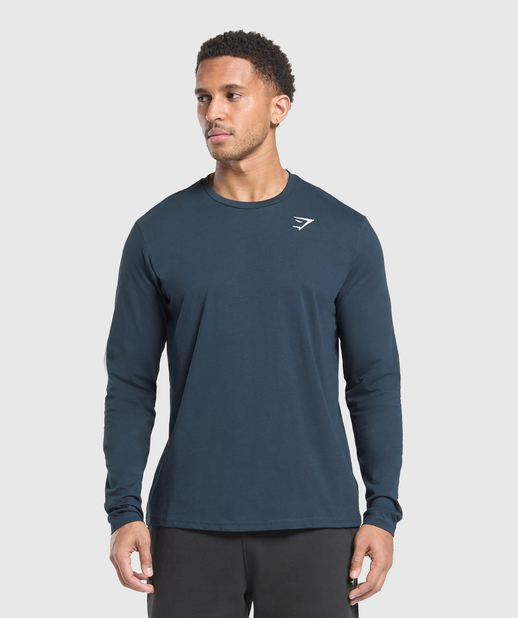 Gymshark Crest Long Sleeve T-Shirt - Navy
