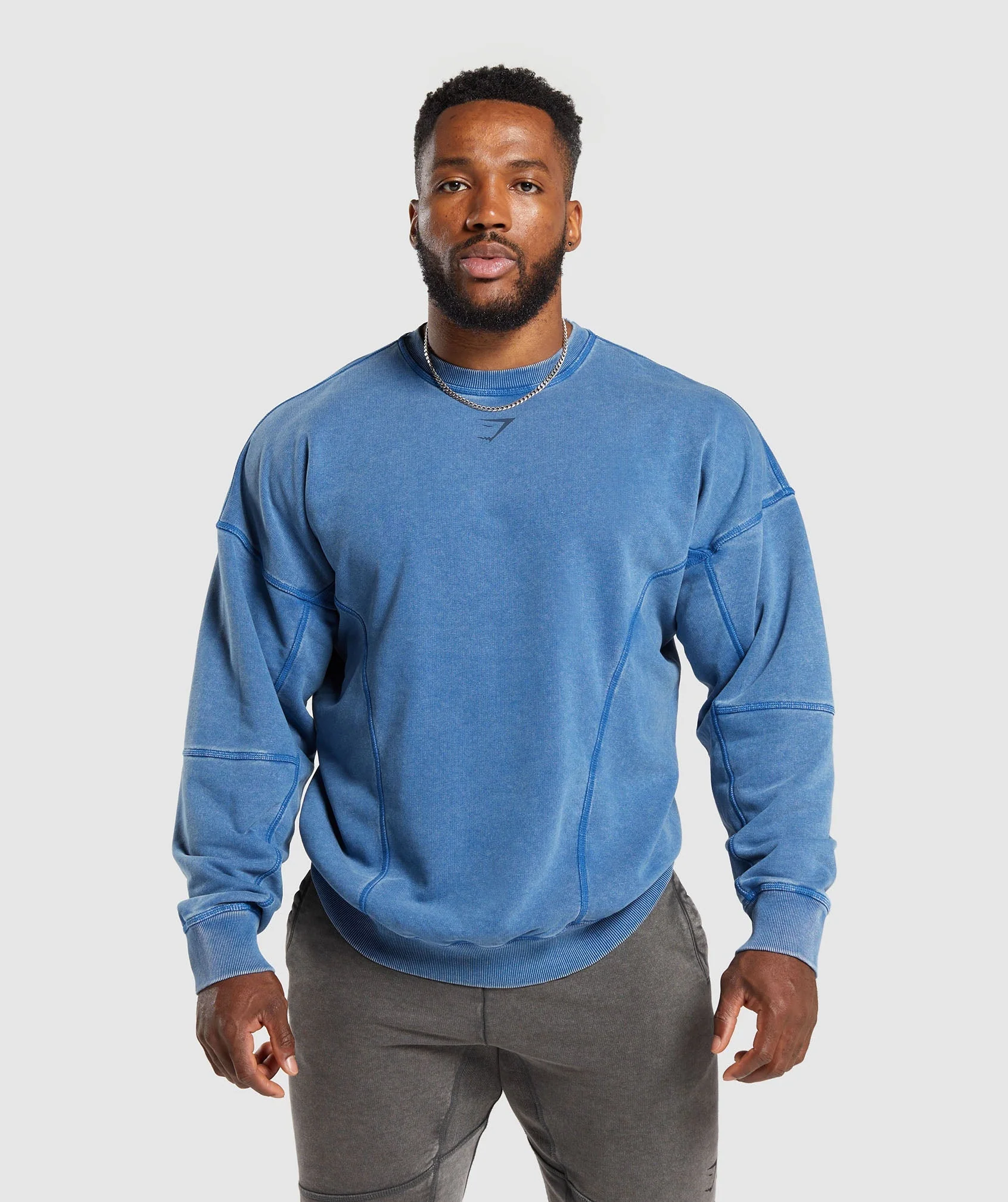 Gymshark Heritage Washed Crew - Vintage Blue