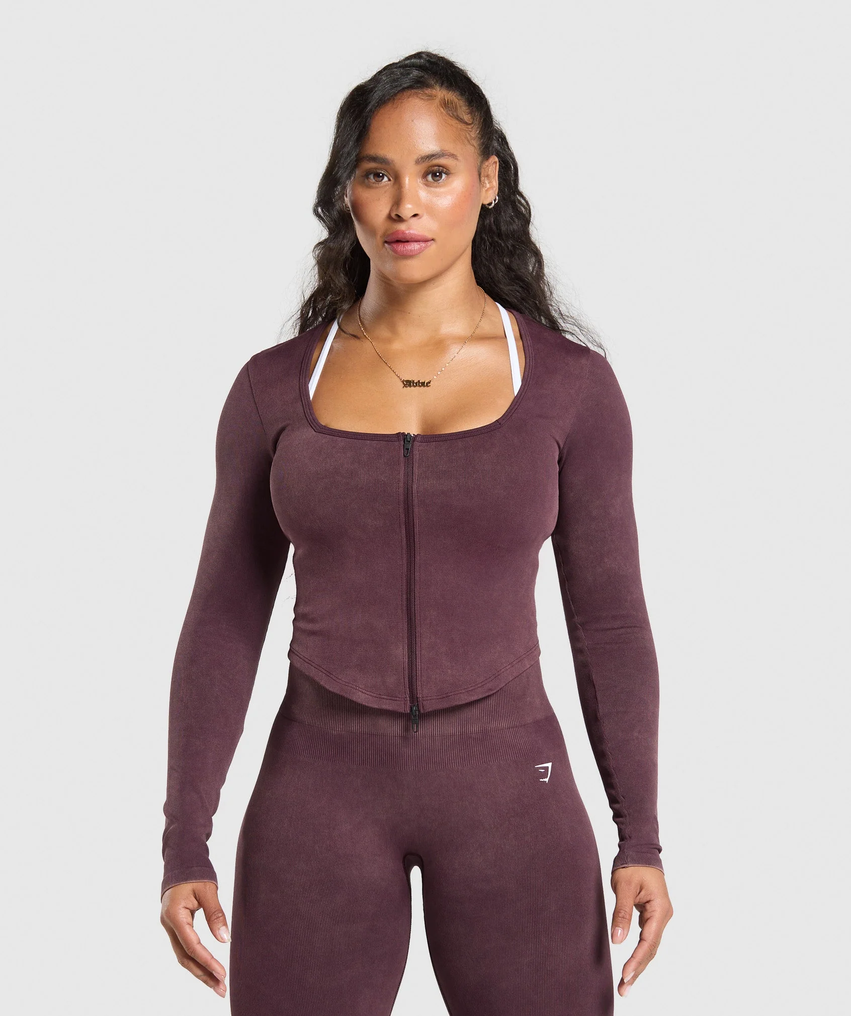 Gymshark Gains Seamless Zip Up - Depth Purple