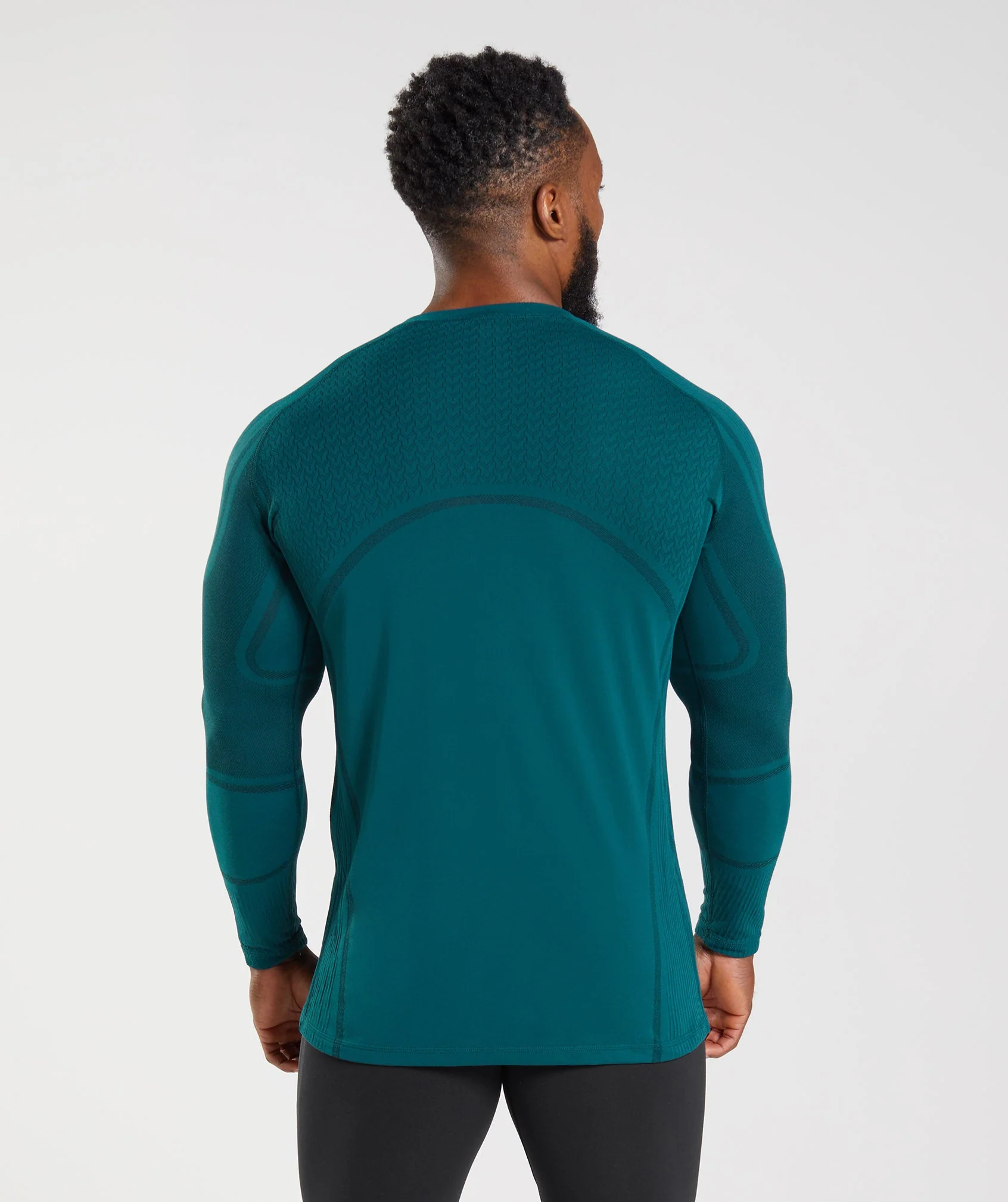 Gymshark 315 LS Seamless T-Shirt - Winter Teal/Black