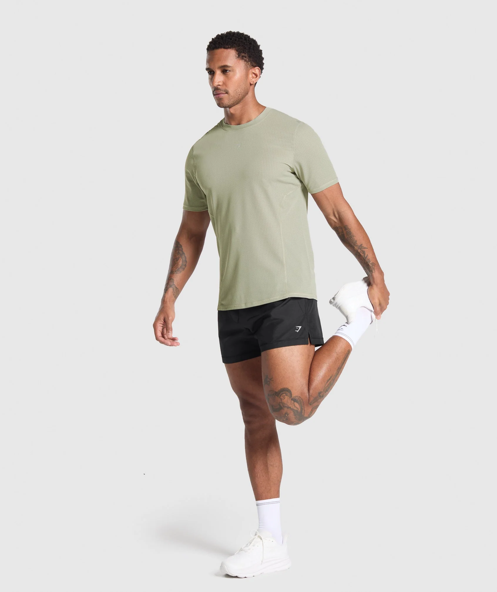 Gymshark Running T Shirt - Chalk Green