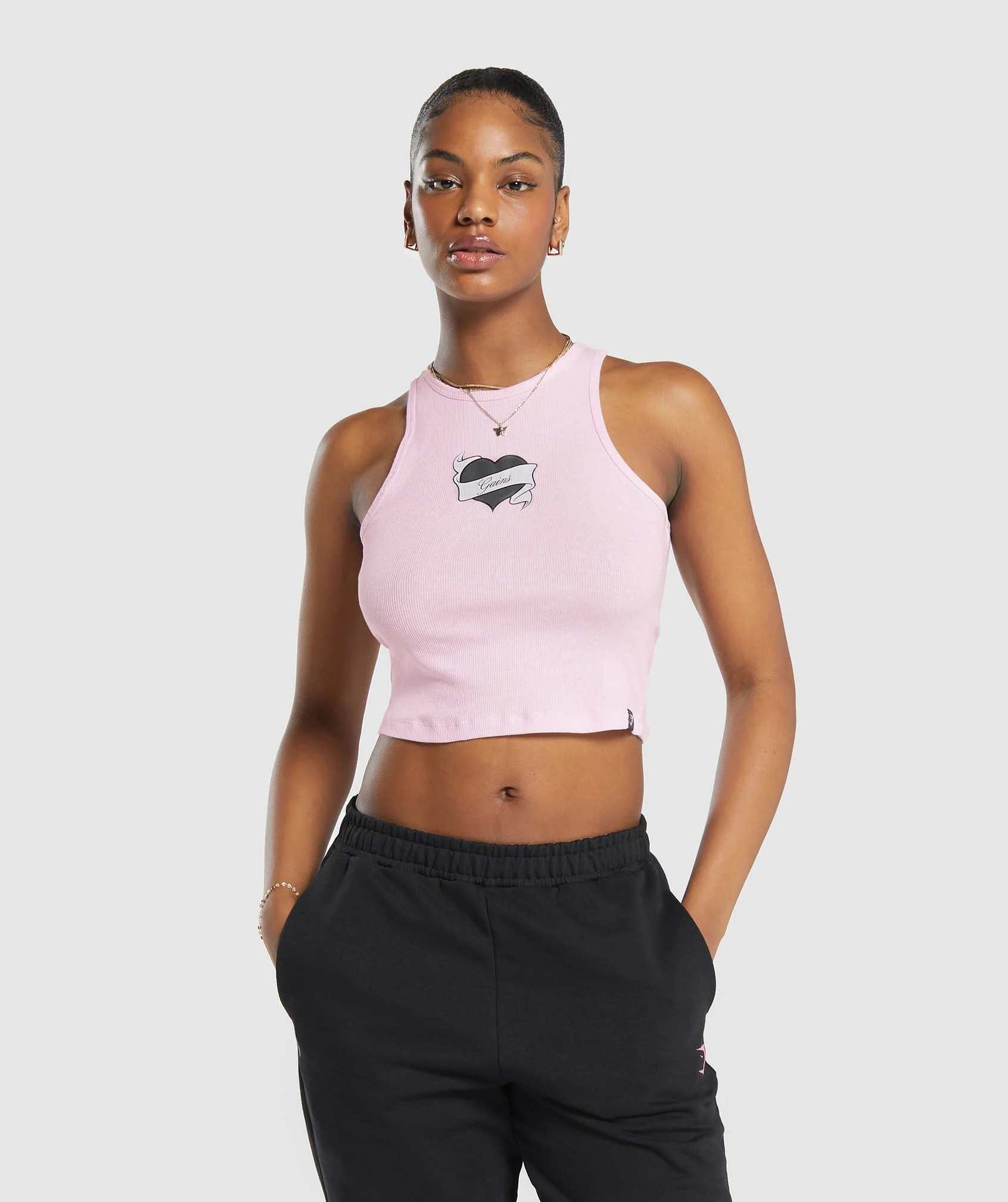 Gymshark Tattoo Midi Tank - Lemonade Pink