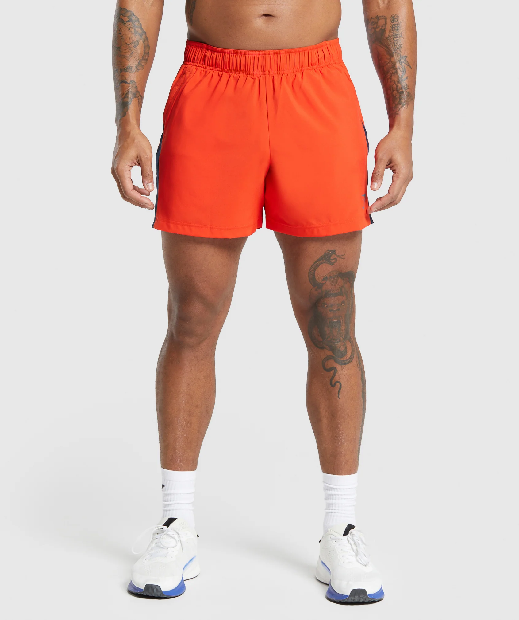 Gymshark Sport 5 Shorts - Electric Orange/Navy