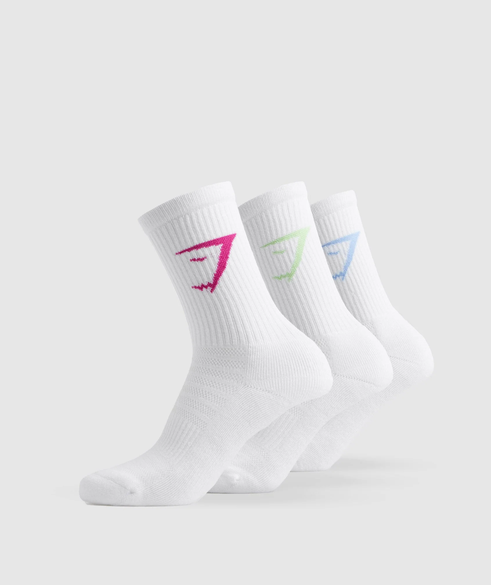 Gymshark Crew Colour Socks 3pk - White