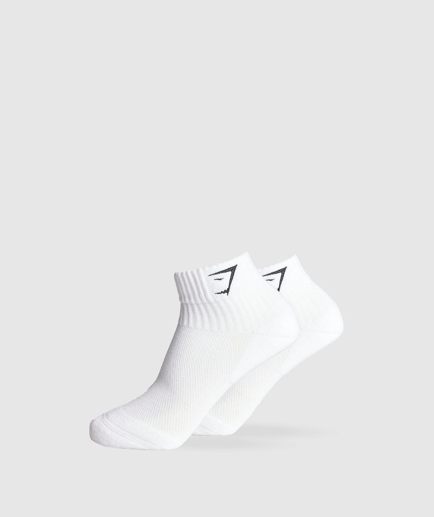 Gymshark Sharkhead Embroidered Quarter Socks 2pk - White