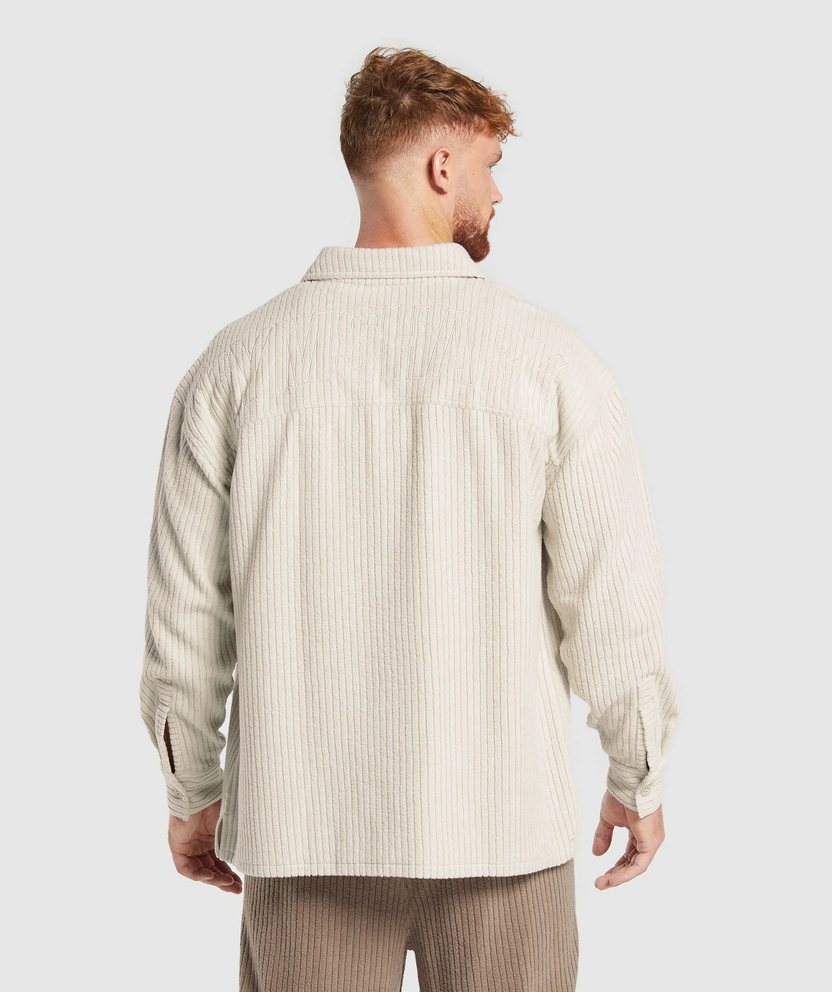 Gymshark Cord Overshirt - Pebble Grey