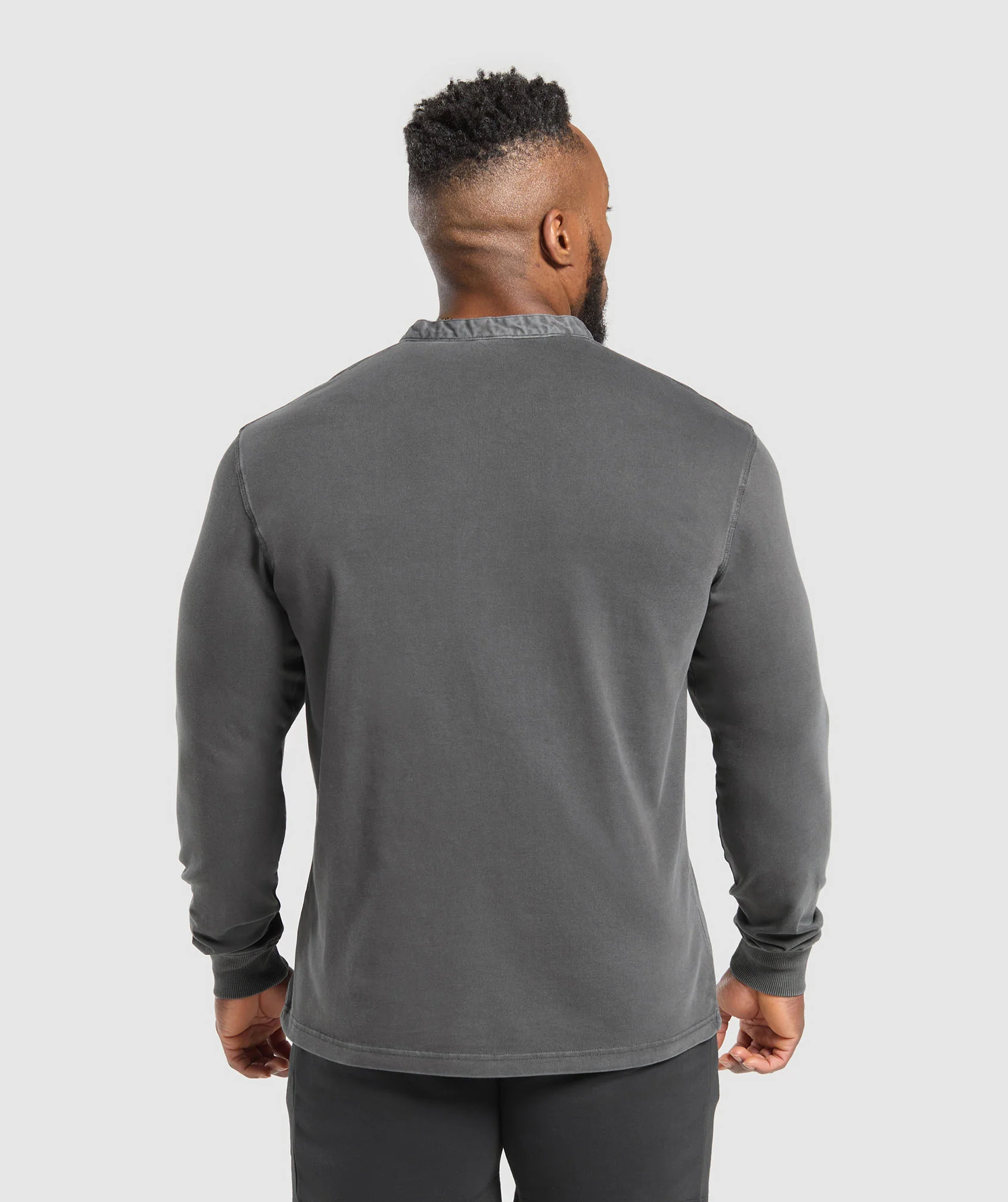 Gymshark Heavyweight Woven Collar Henley - Black