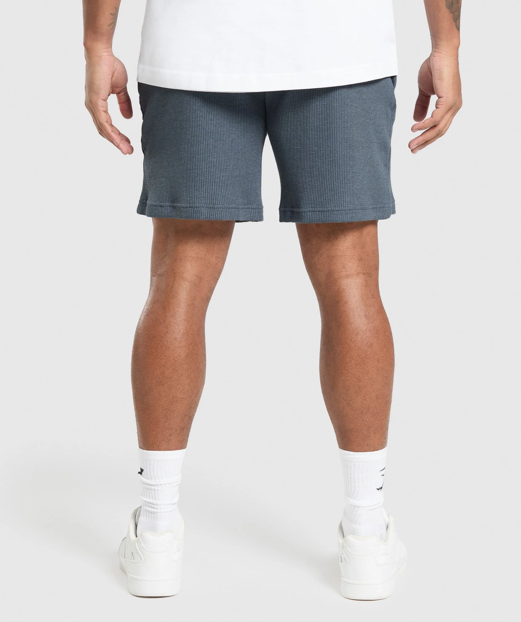Gymshark Waffle Shorts - Titanium Blue