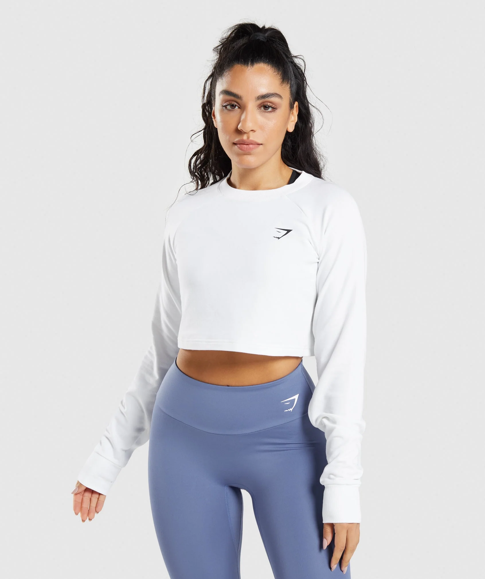 Gymshark Training Cropped Sweater - White