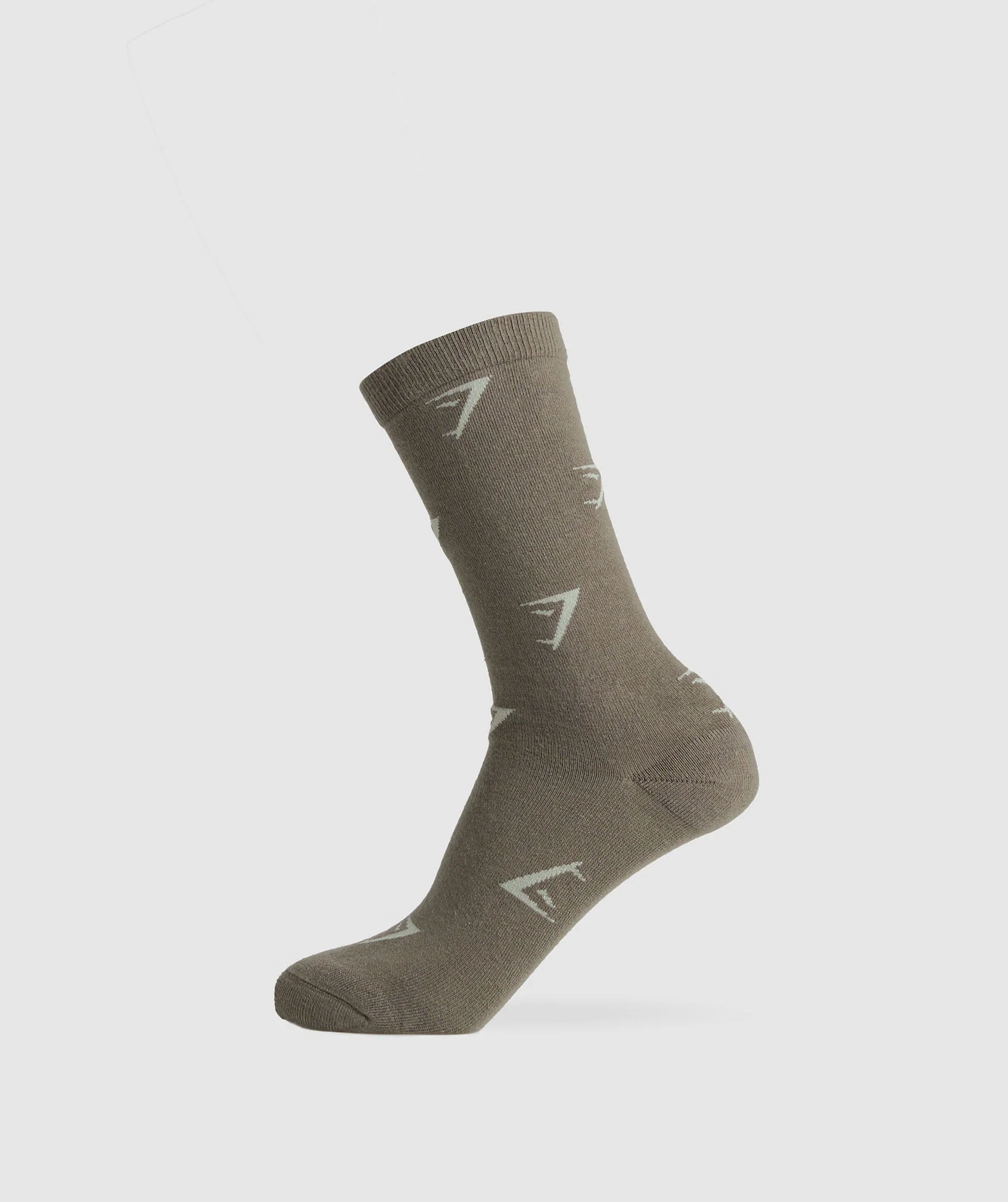 Gymshark Repeat Logo Crew Socks - Brown