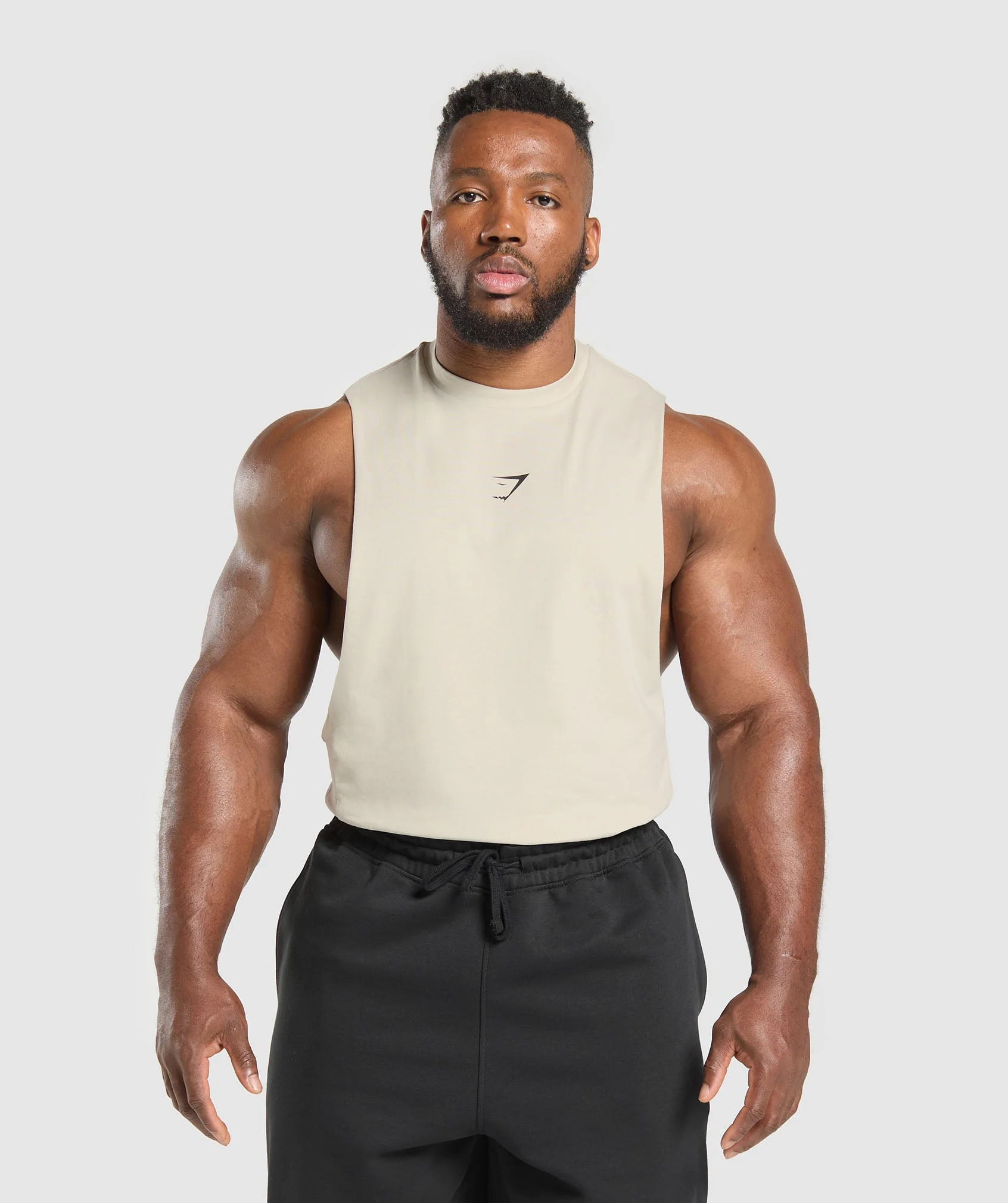 Gymshark Reaper Drop Arm Tank - Pebble Grey