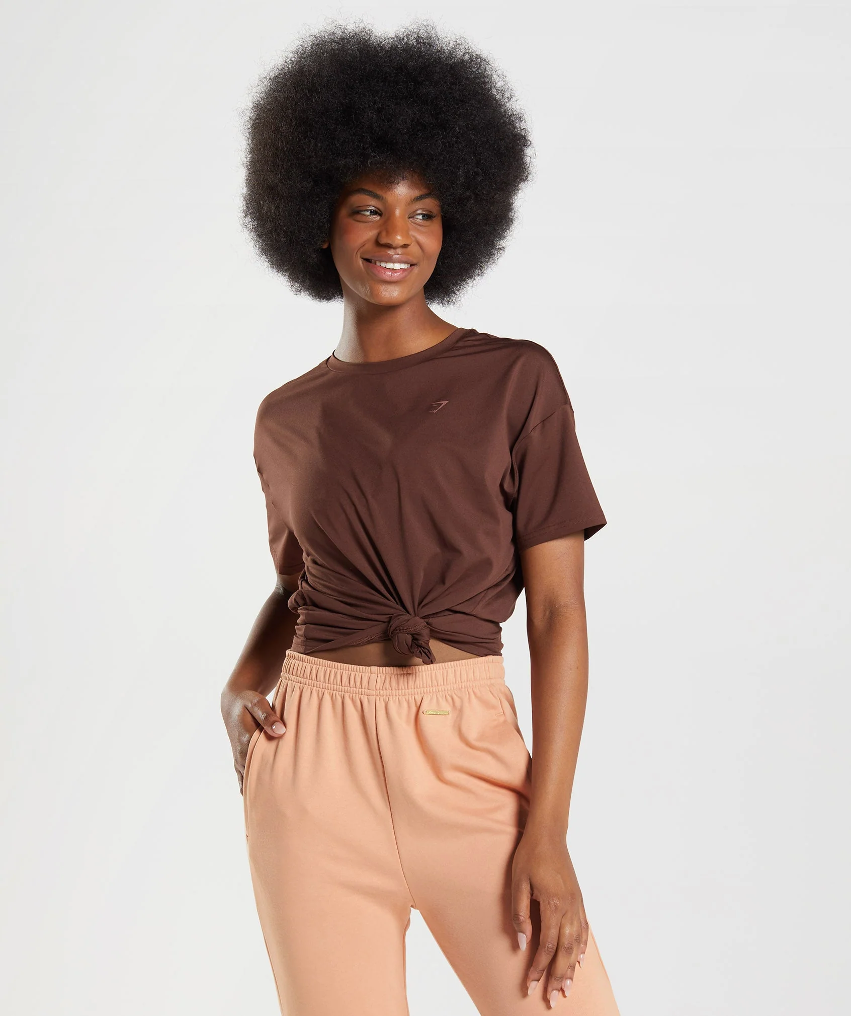 Gymshark Whitney Oversized T-Shirt - Rekindle Brown