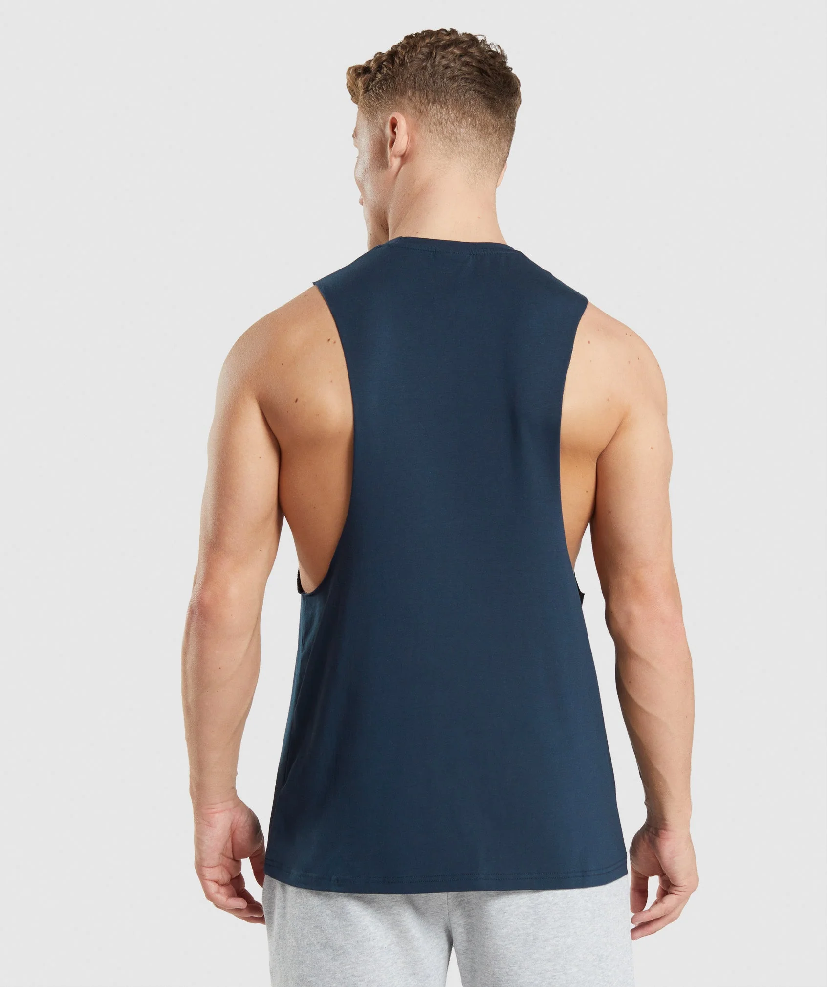 Gymshark Leg Day Drop Arm Tank - Navy