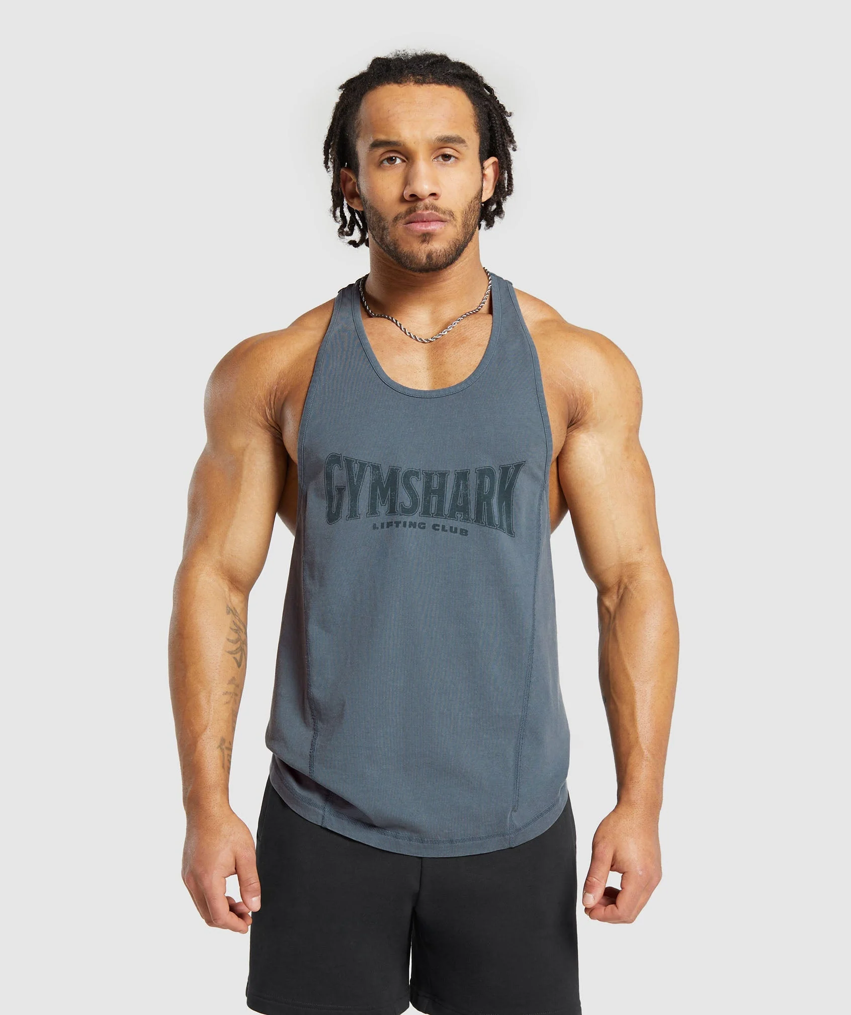 Gymshark Heritage Washed Stringer - Titanium Blue