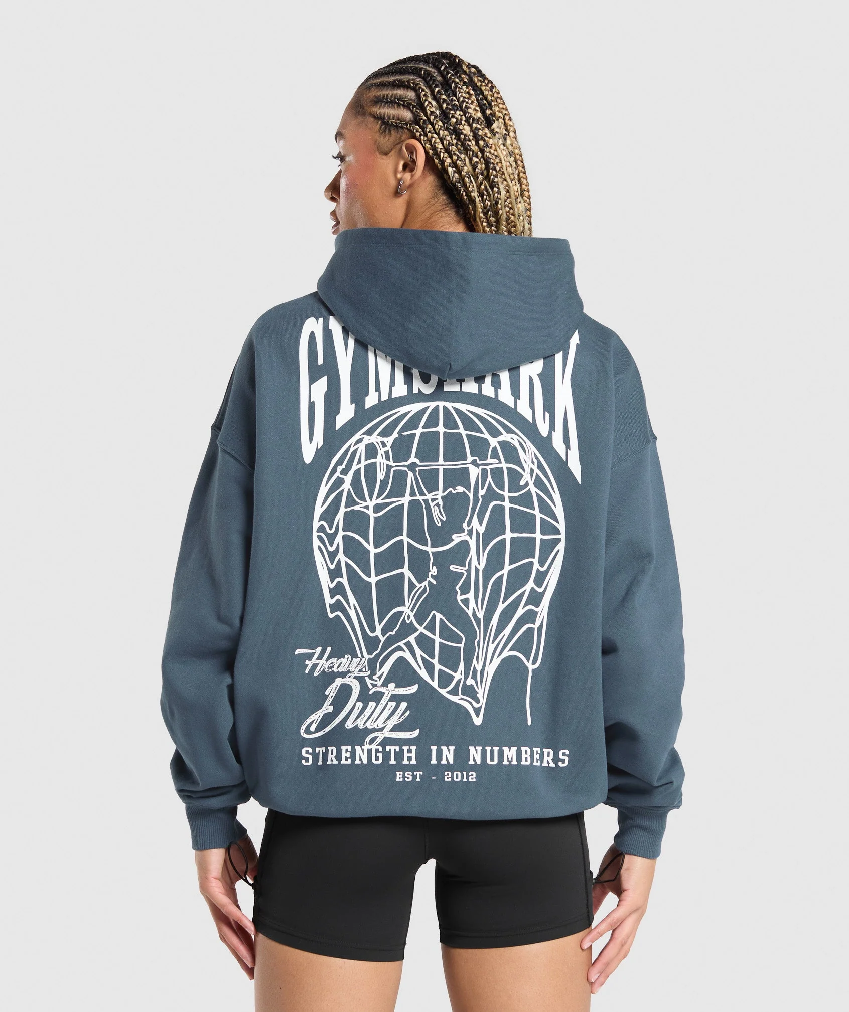 Gymshark Strength In Numbers Hoodie - Cargo Blue