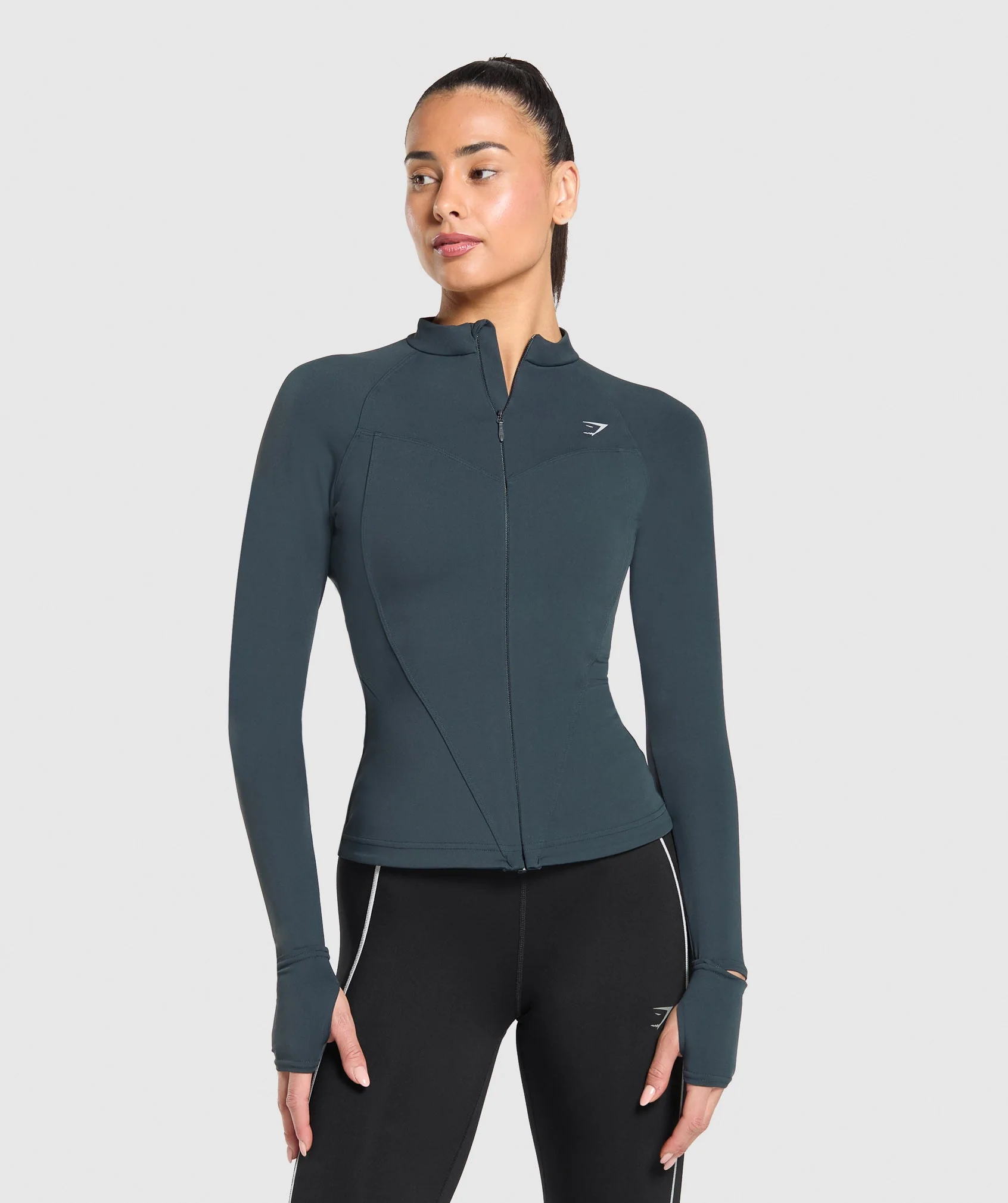 Gymshark Running Full Zip Jacket - Darkest Teal