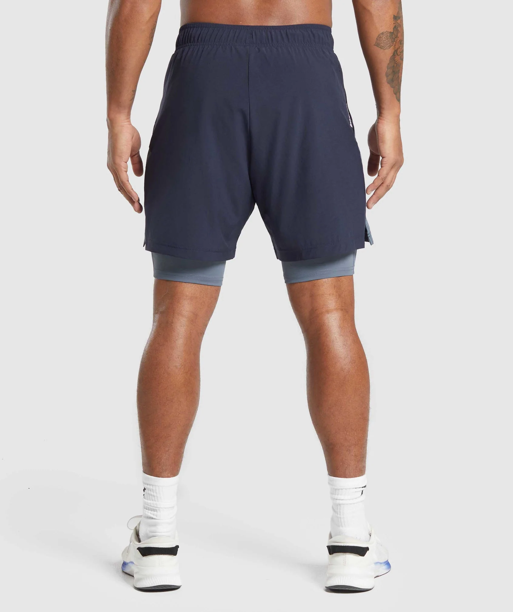 Gymshark Sport 7 2 in 1 Shorts - Heavy Blue/Iron Blue