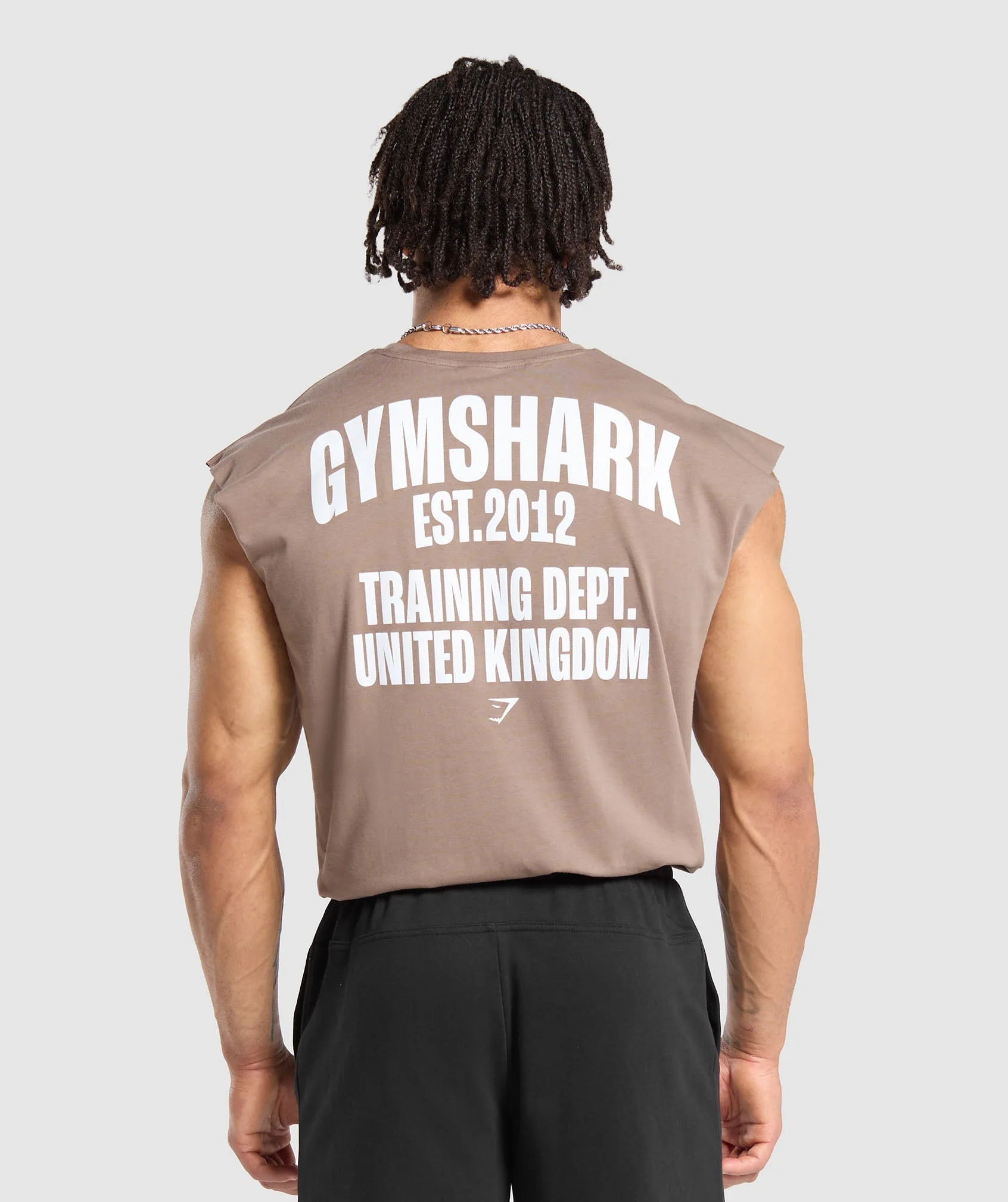 Gymshark Training Dept. UK Cut Off Tank - Mocha Mauve