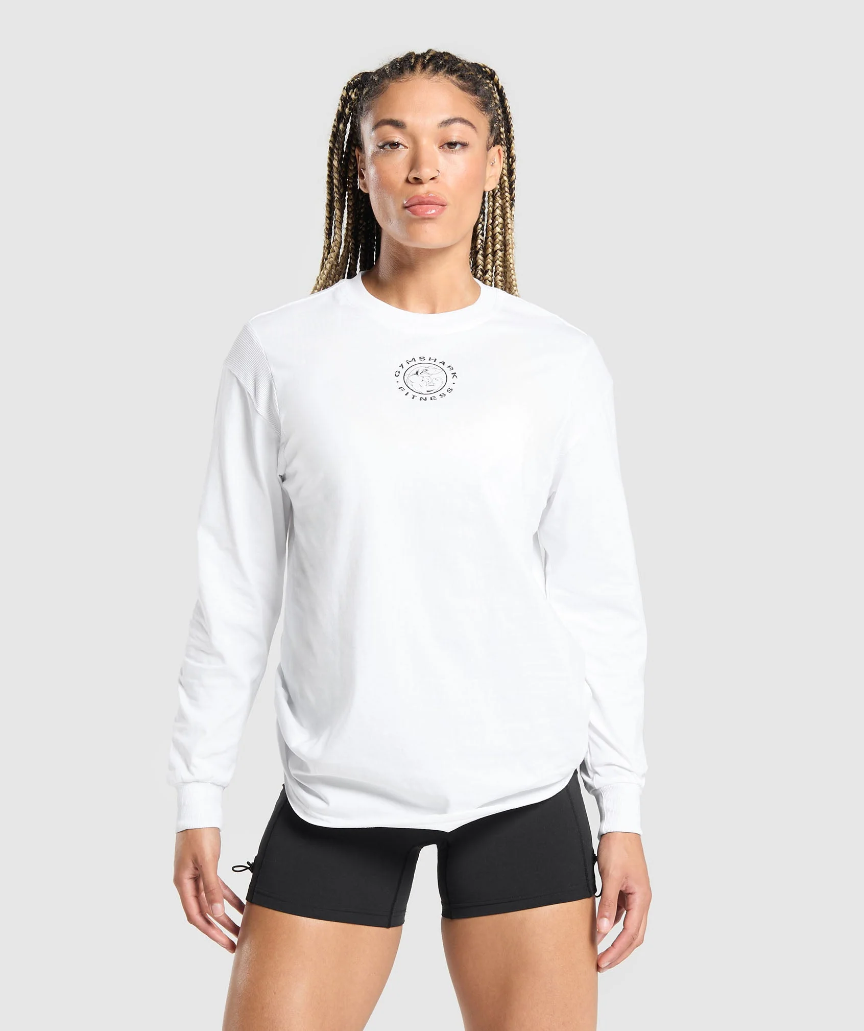 Gymshark Legacy Oversized Long Sleeve Top - White