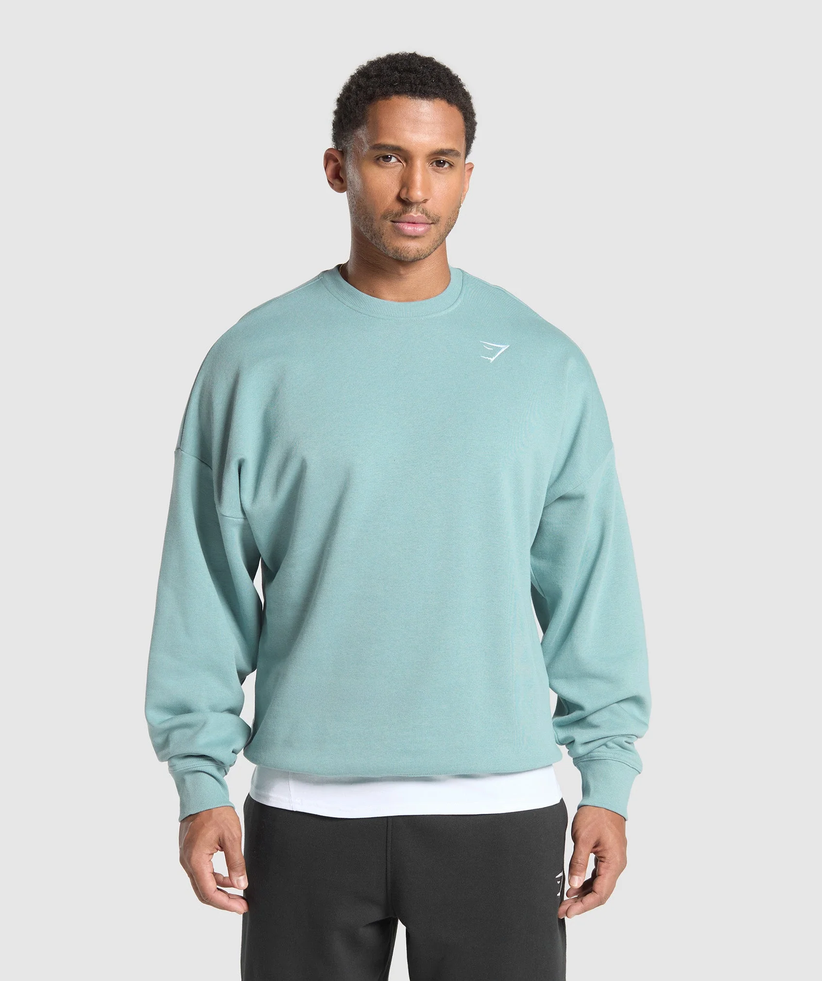 Gymshark Oversized Crest Crew - Rest Blue