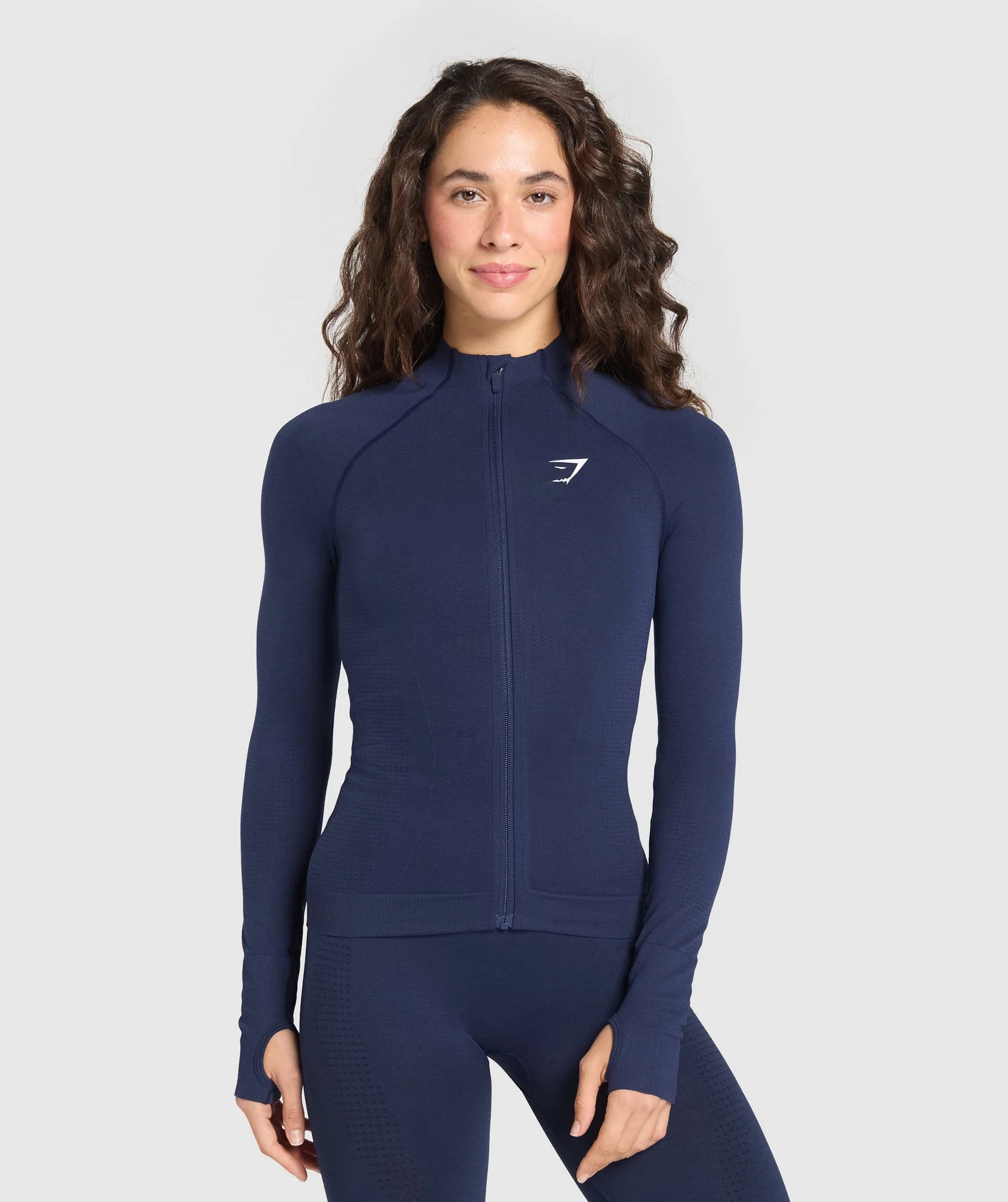 Gymshark Vital Seamless 2.0 Tight Tracktop - Heavy Blue Marl