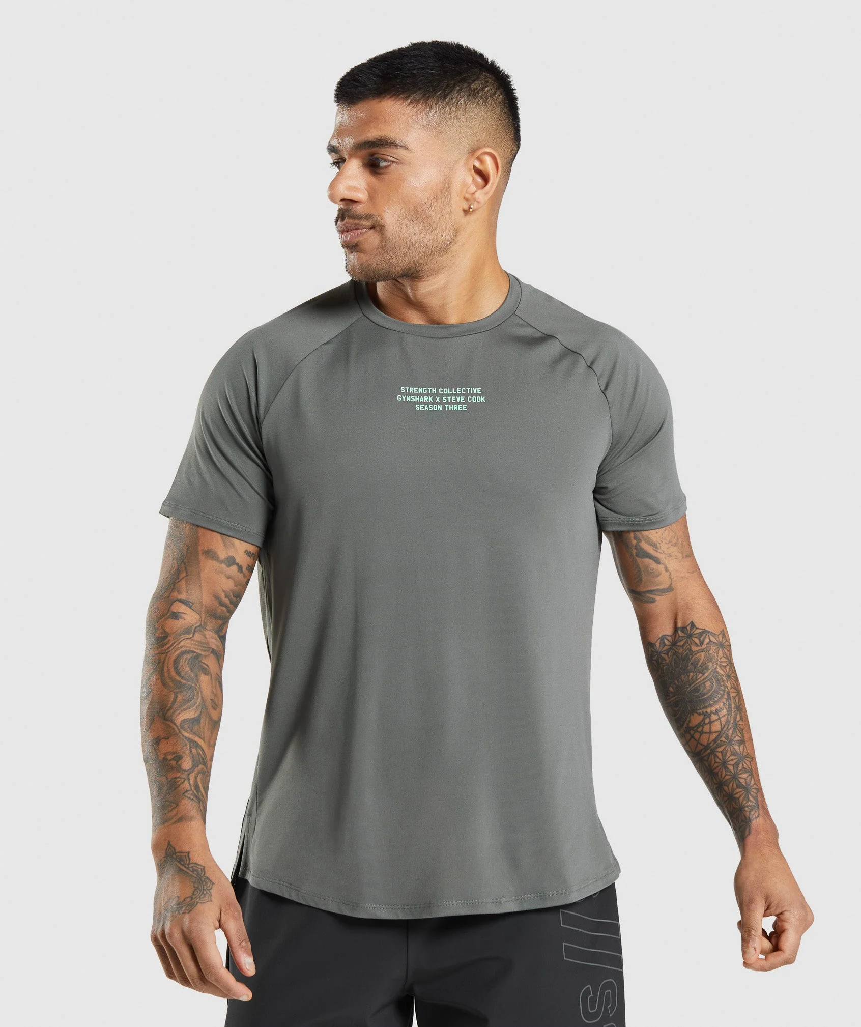 Gymshark//Steve Cook T-Shirt - Charcoal Grey
