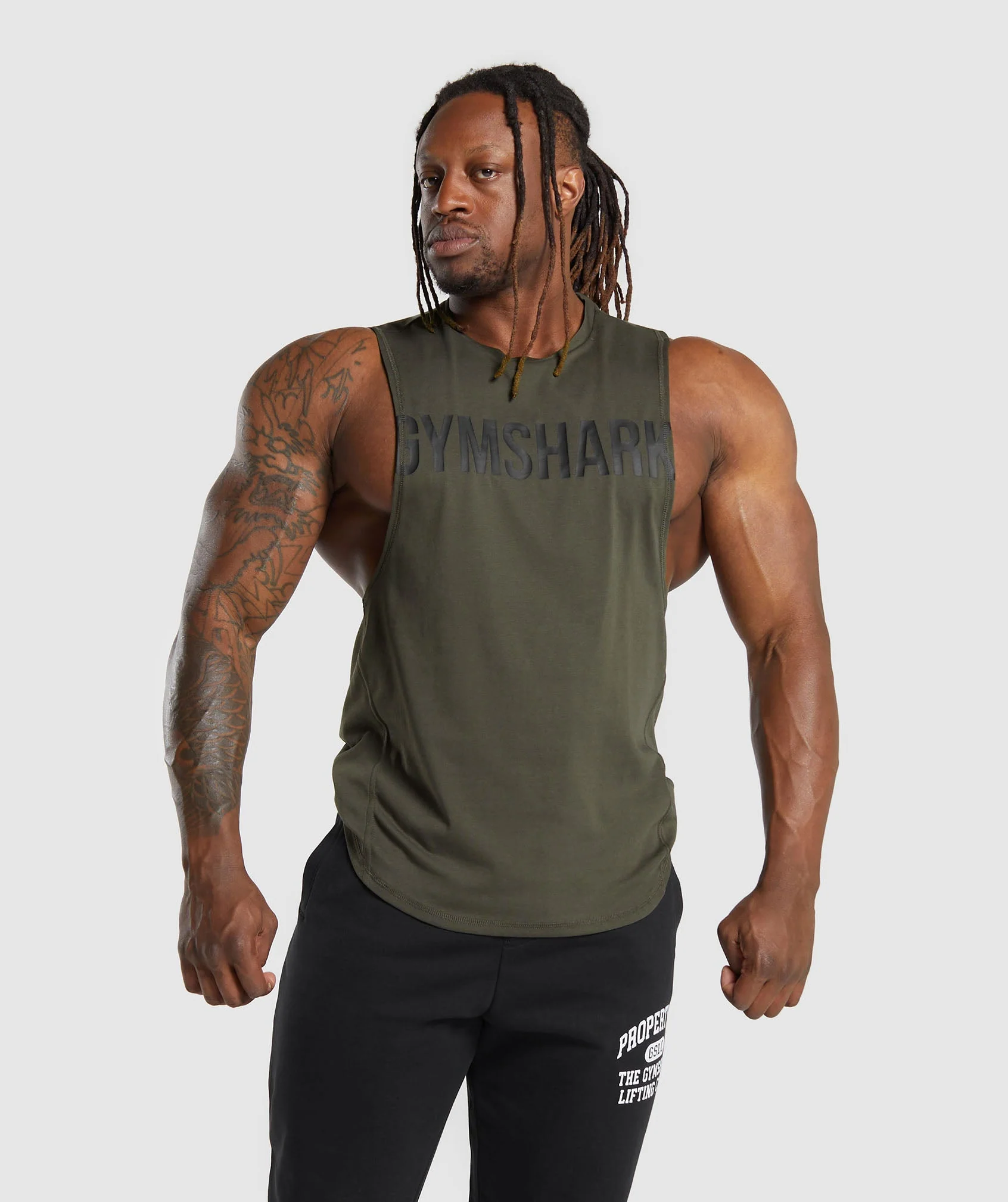 Gymshark Impact Drop Arm Tank - Strength Green