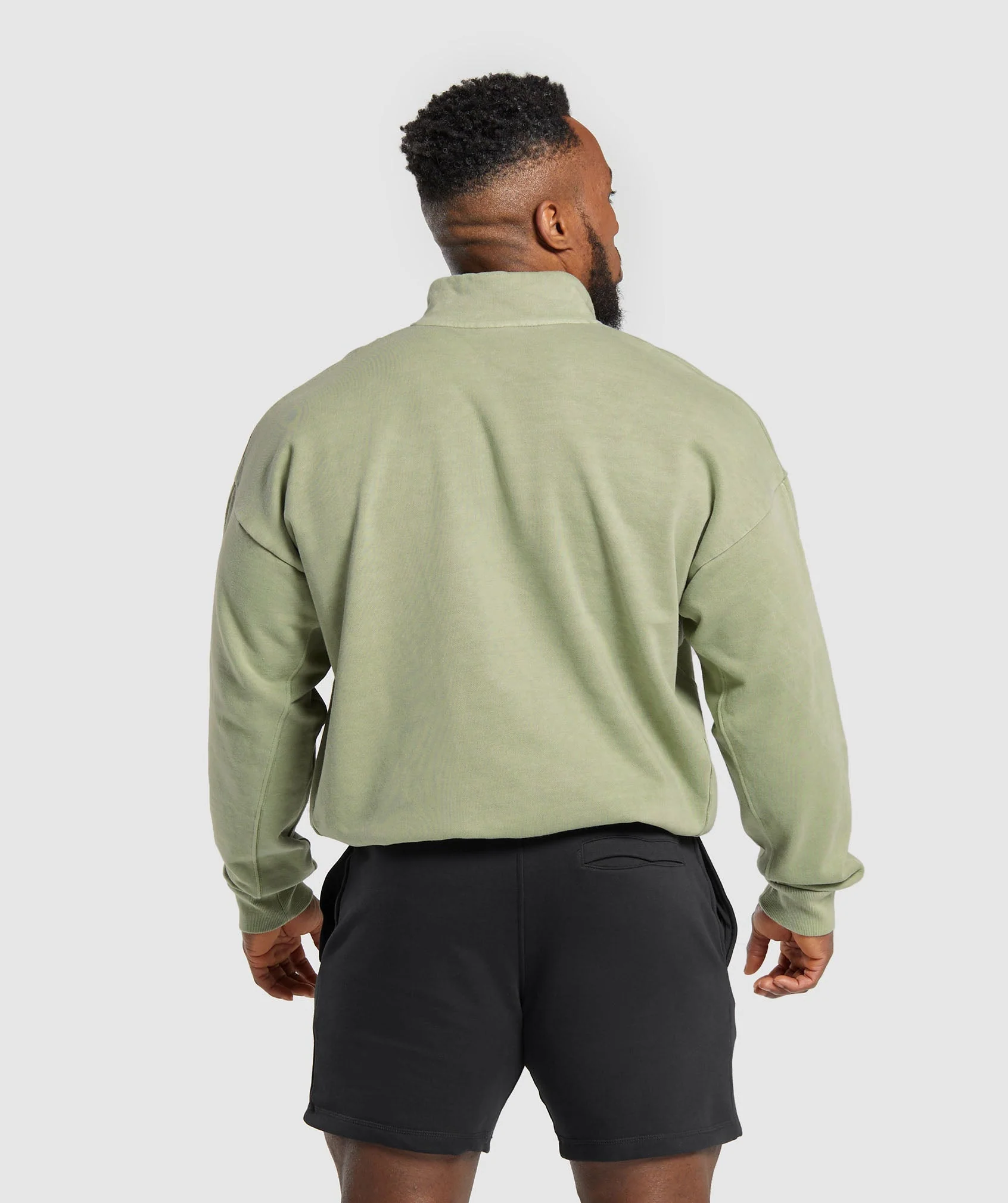 Gymshark Premium Legacy 1/4 Zip - Natural Sage Green
