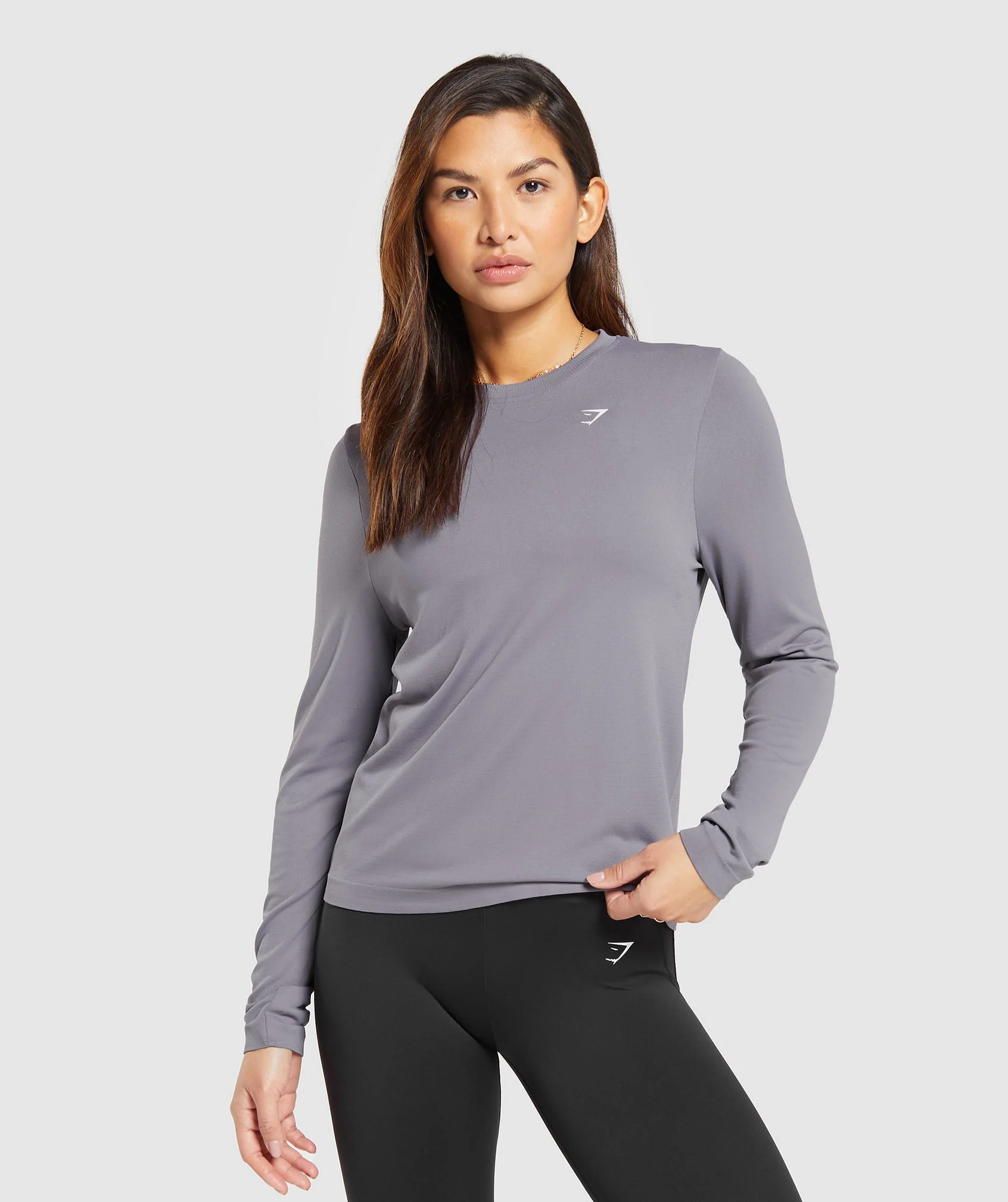 Gymshark Everyday Seamless Long Sleeve Top - Fog Purple