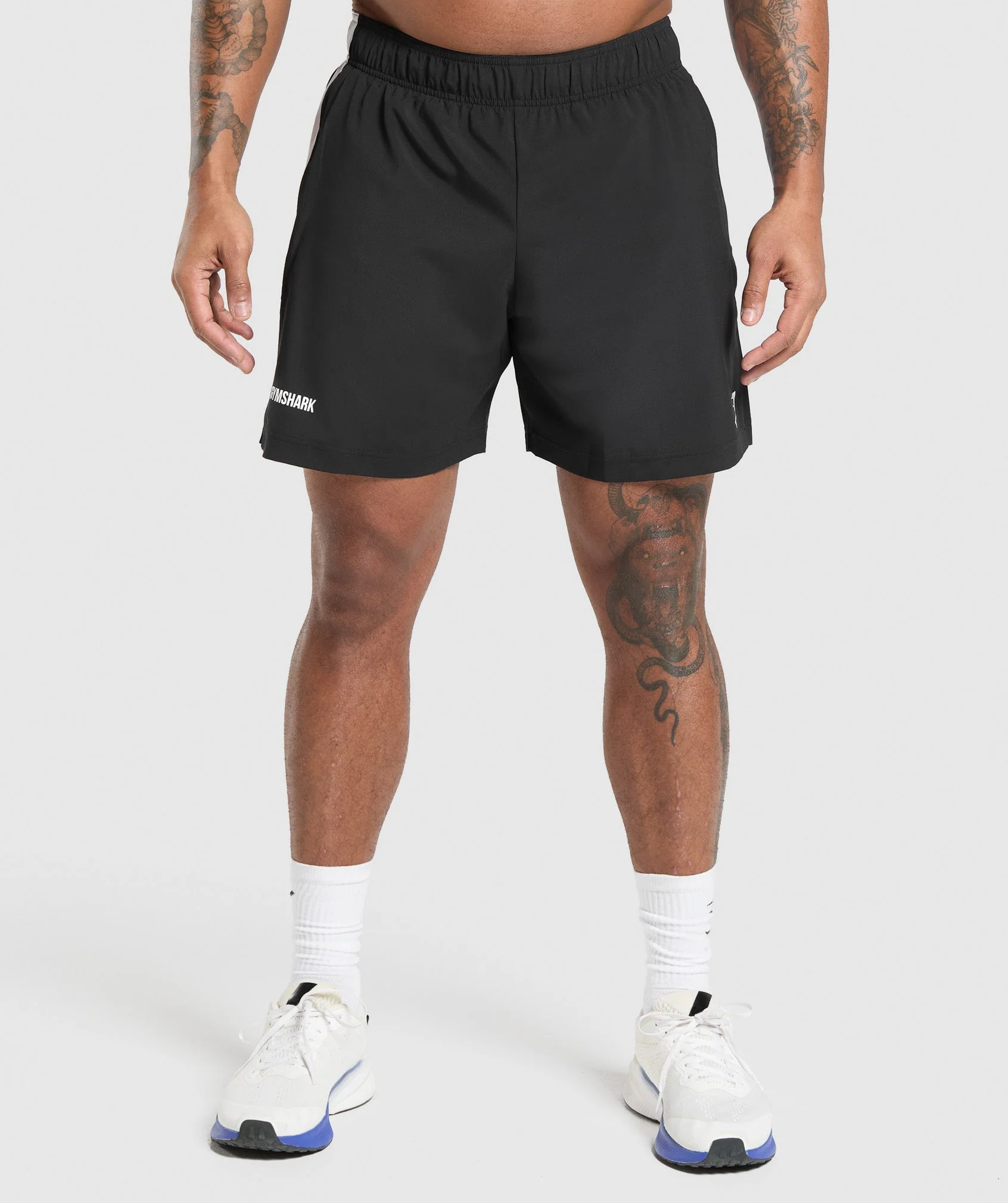 Gymshark Sport Panel 7 Shorts - Black/White