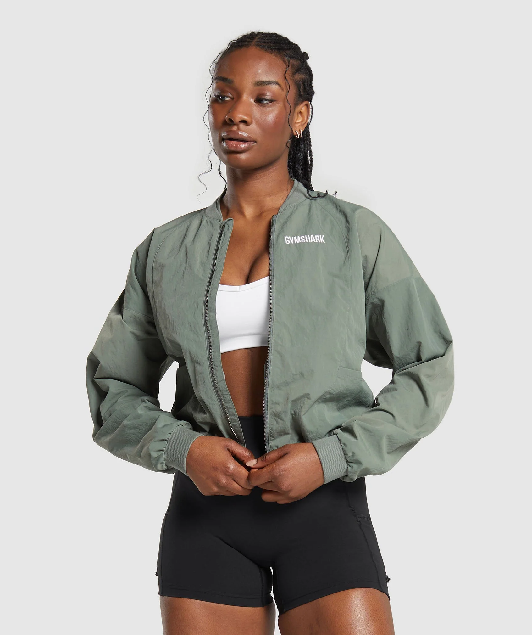 Gymshark Midi Track Jacket - Unit Green