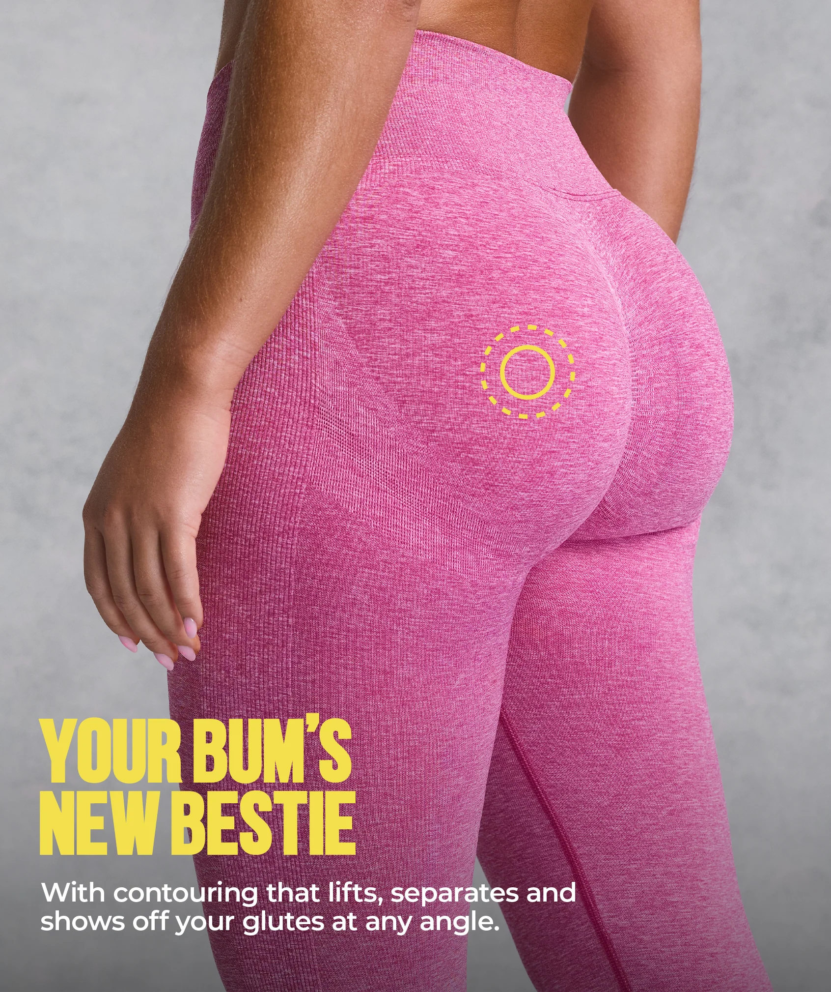 Gymshark Lift Seamless Leggings - Winning Pink/White Marl