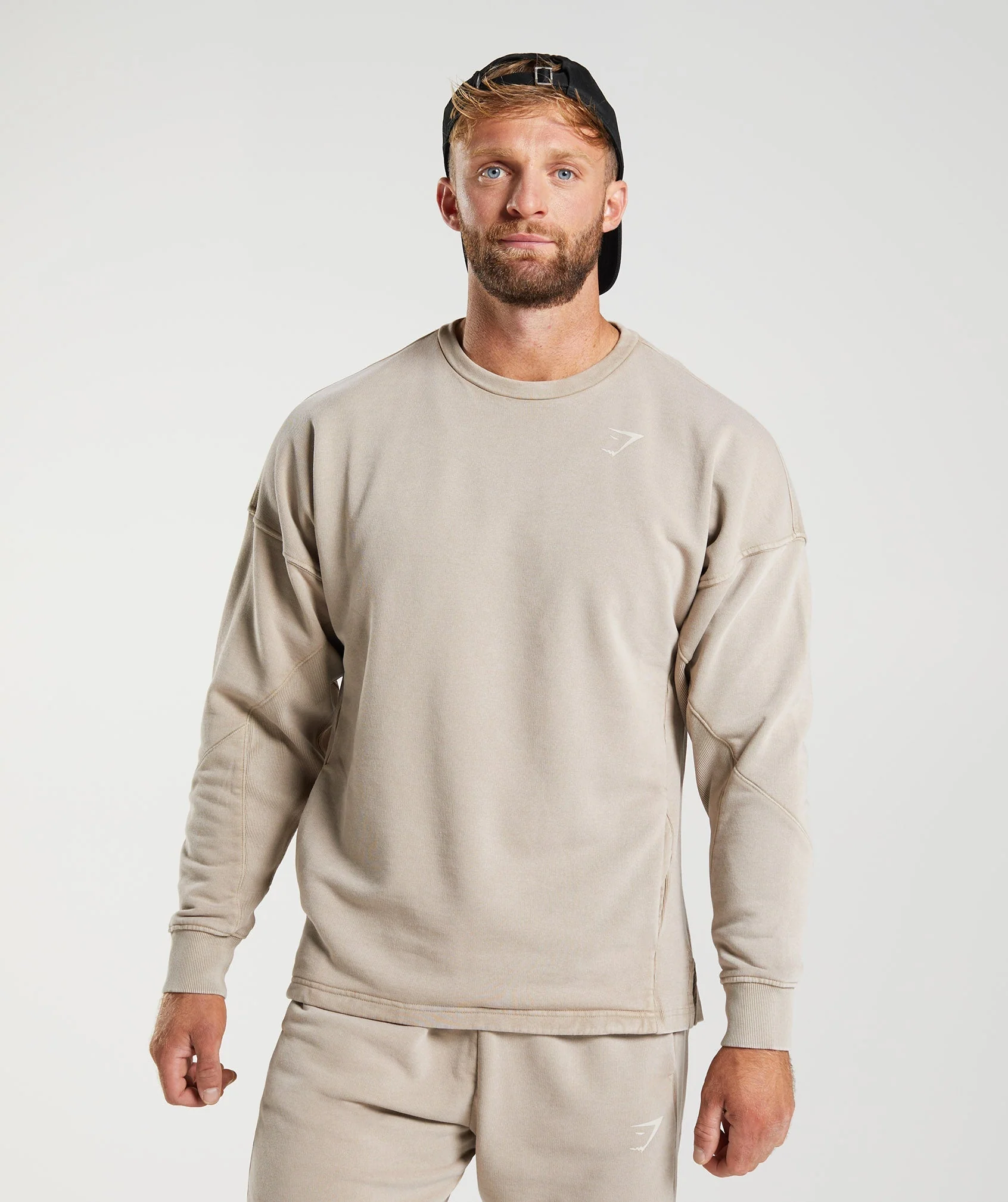 Gymshark Power Washed Crew - Cement Brown