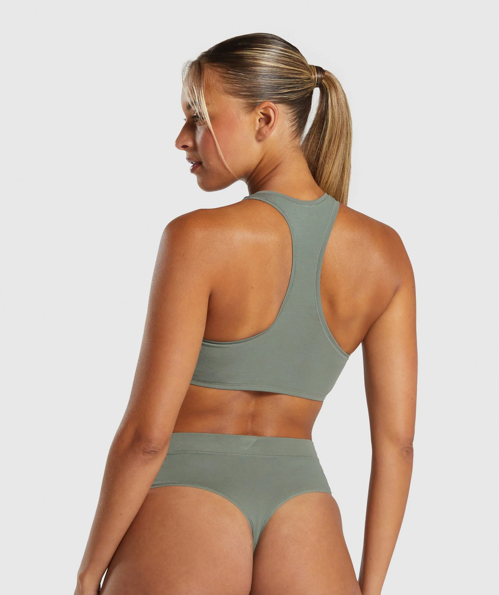 Gymshark Cotton Bralette - Unit Green