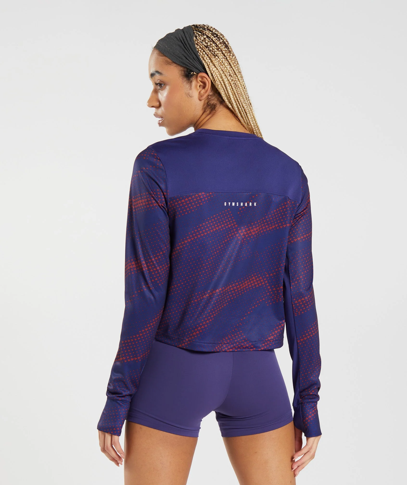 Gymshark Sport Printed Long Sleeve T-Shirt - Neptune Purple