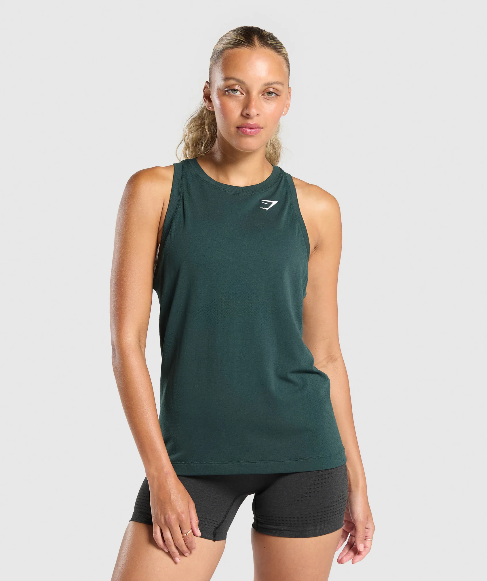 Gymshark Vital Seamless 2.0 Light Tank - Woodland Green/ Marl