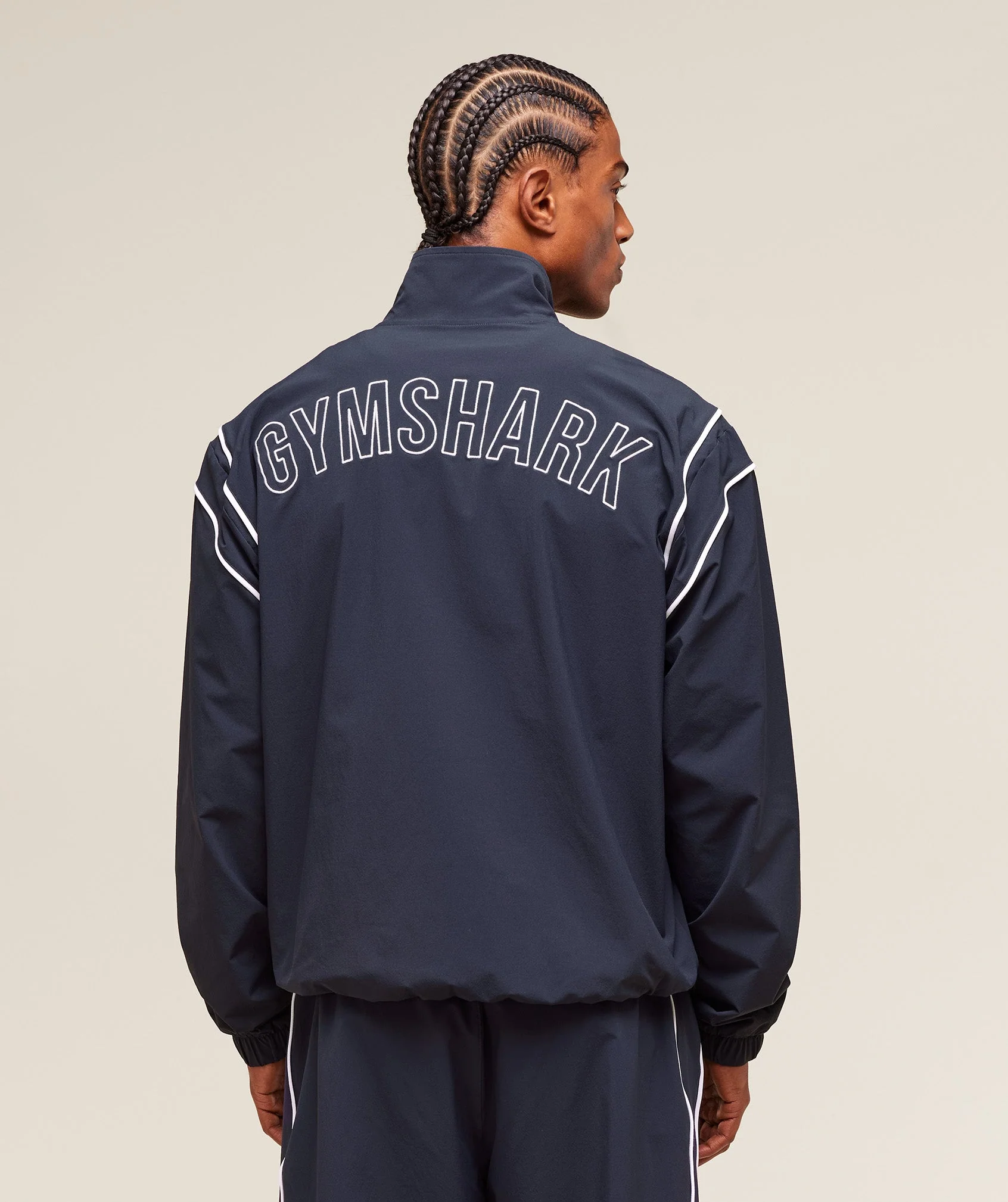 Gymshark Retro Crinkle Track Jacket - Heavy Blue