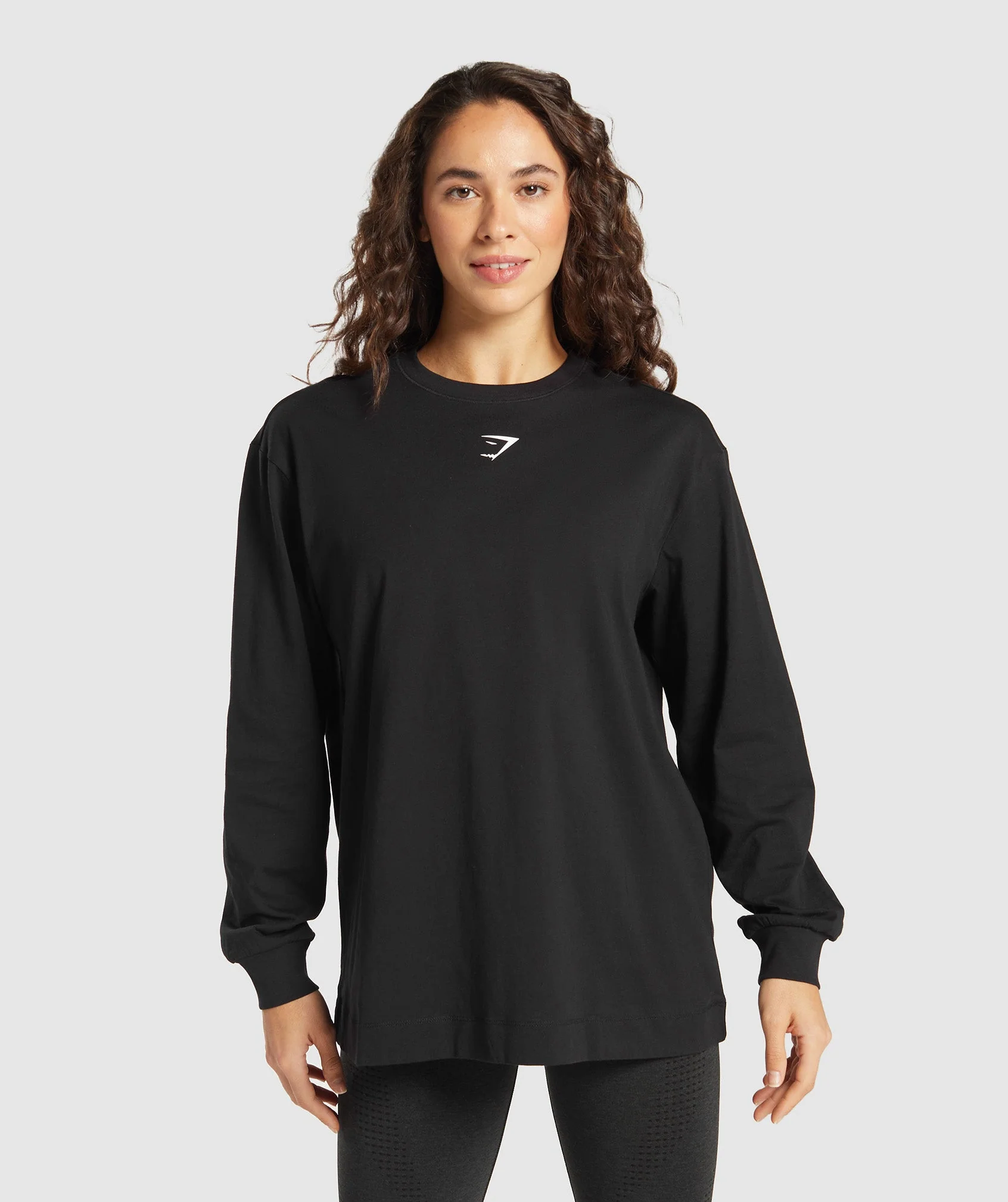 Gymshark Fraction Long Sleeve T-Shirt - Black/White