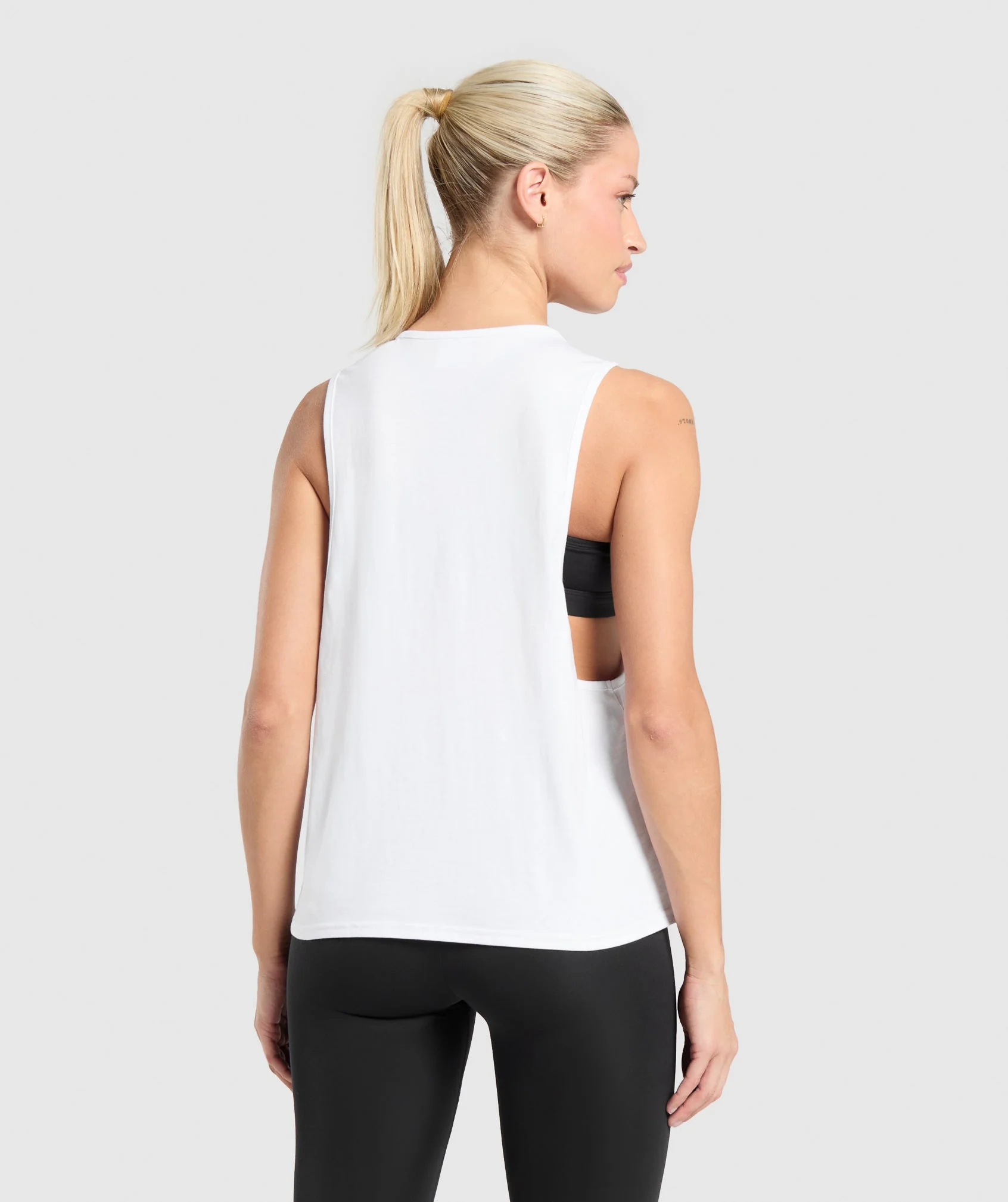 Gymshark Training Drop Arm Tank - White