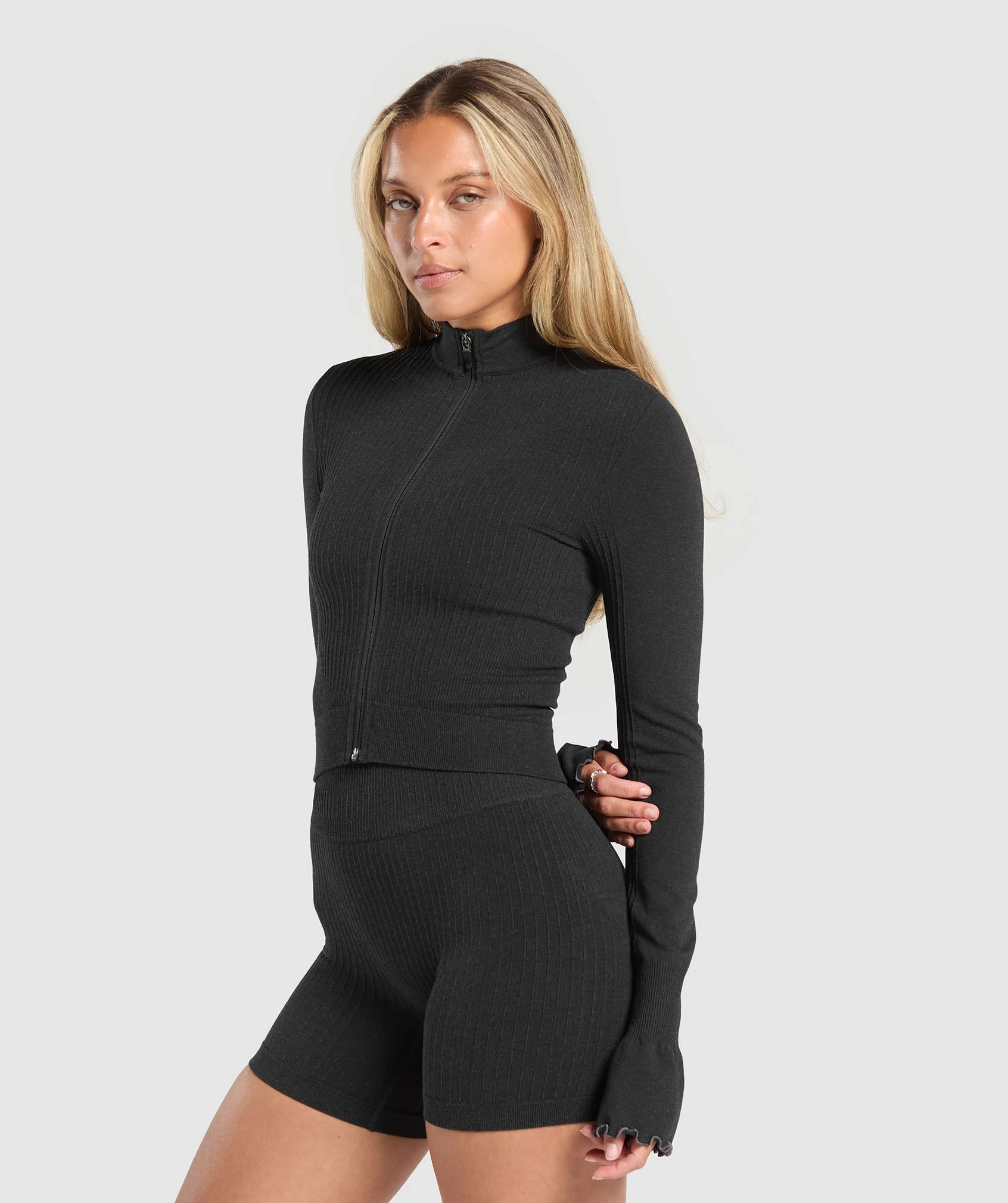 Gymshark Luxe Seamless Jacket - Coal Marl